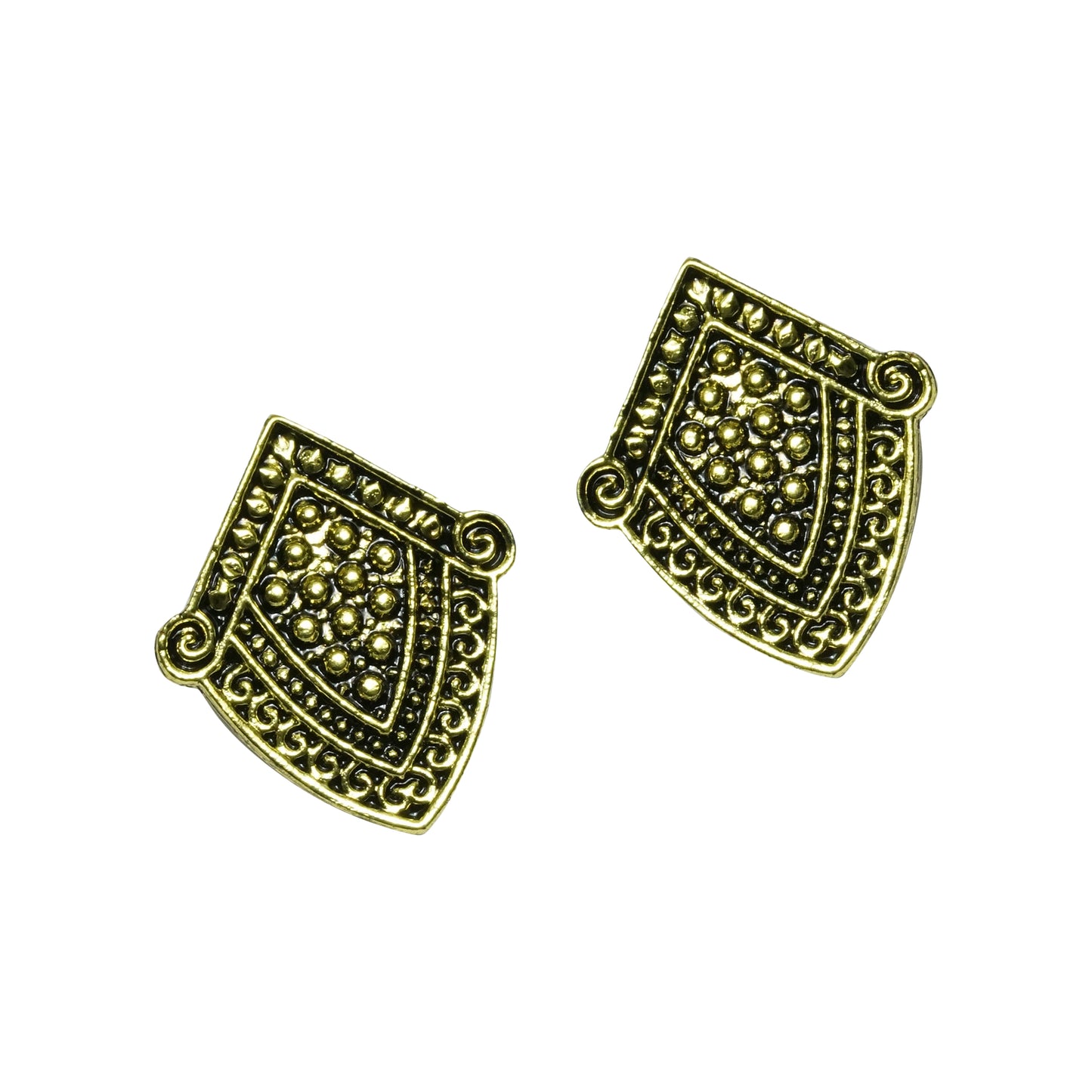 Gold polished oxidised Earrings