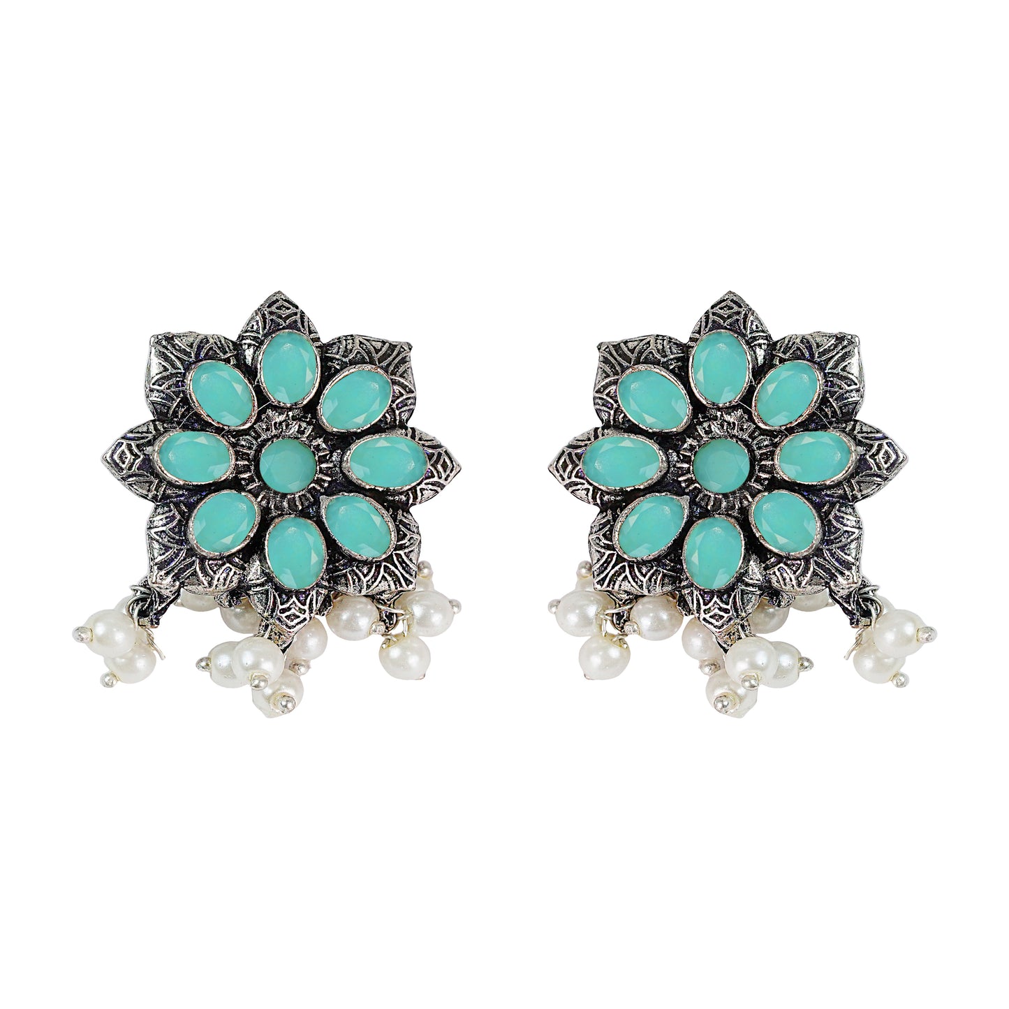 Jugni vibrant stud earrings (Pista)