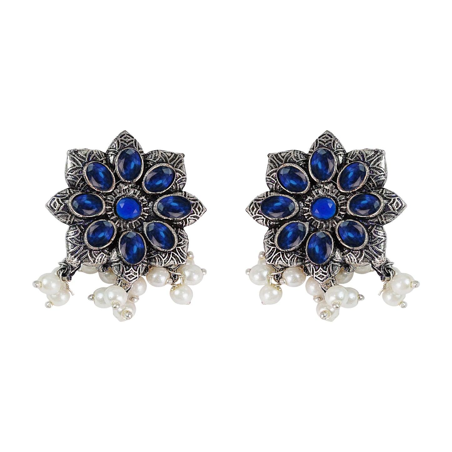 Jugni vibrant stud earrings (Blue)