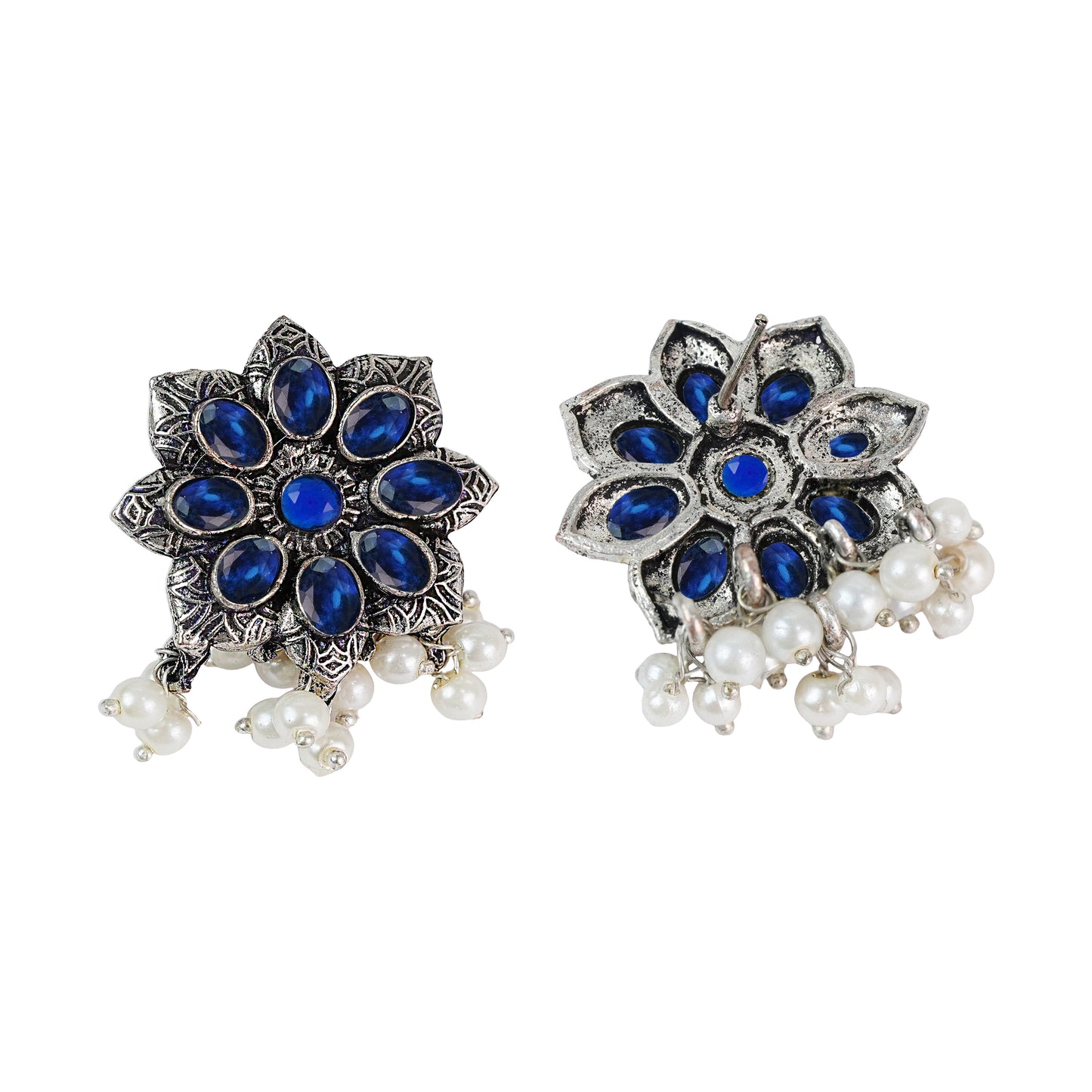 Jugni vibrant stud earrings (Blue)