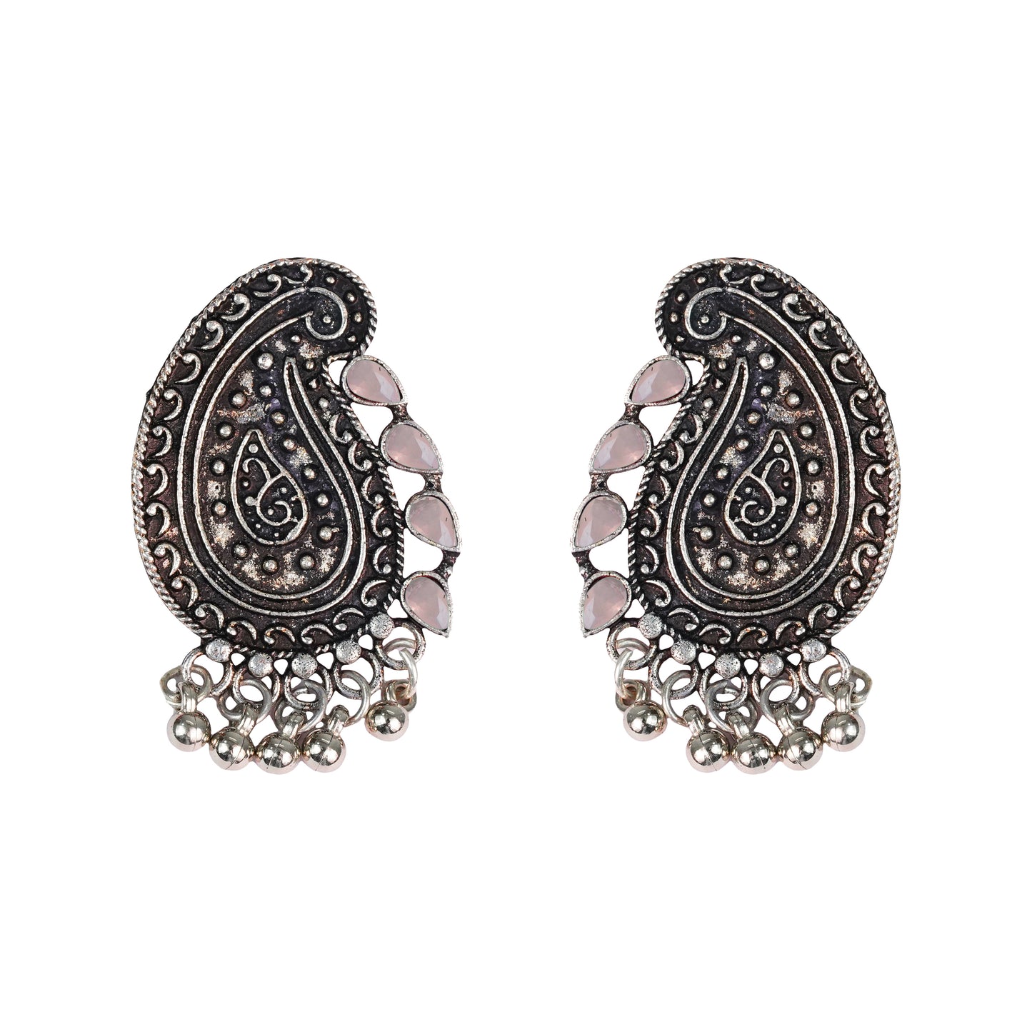 Curve and bloom stud earring (Light Orange)
