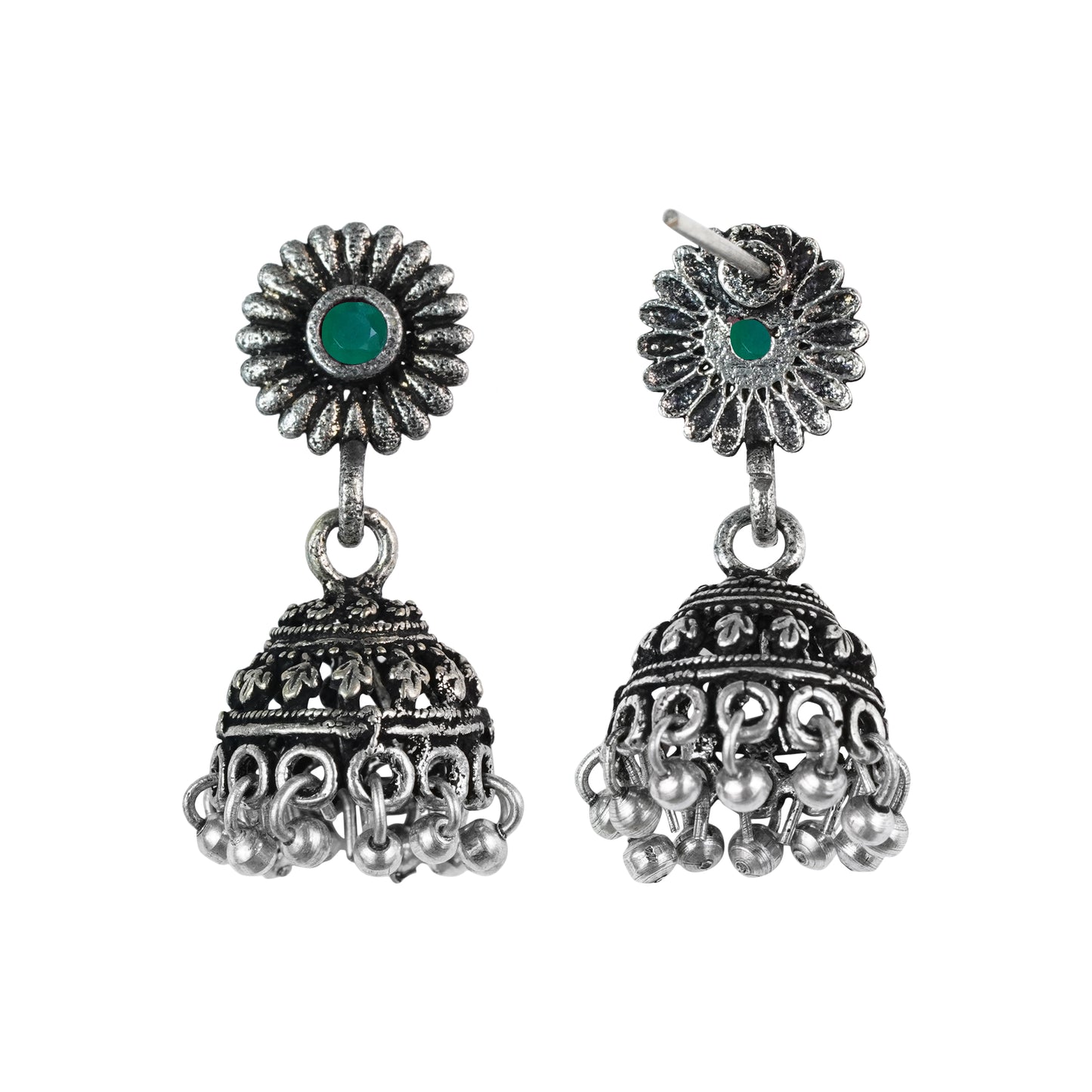 Garden gorgeousness Jhumki arrings (Green)