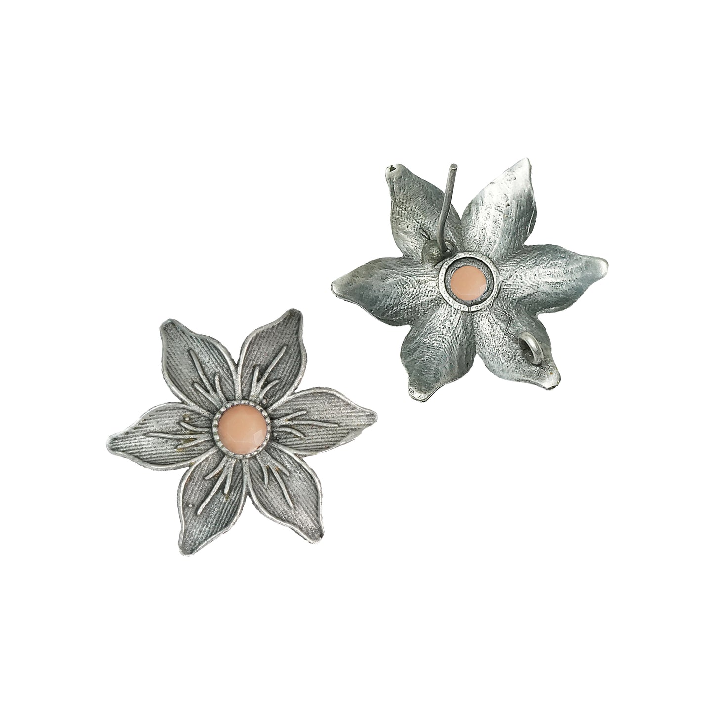 Minima-lily stud earrings (Light Orange)