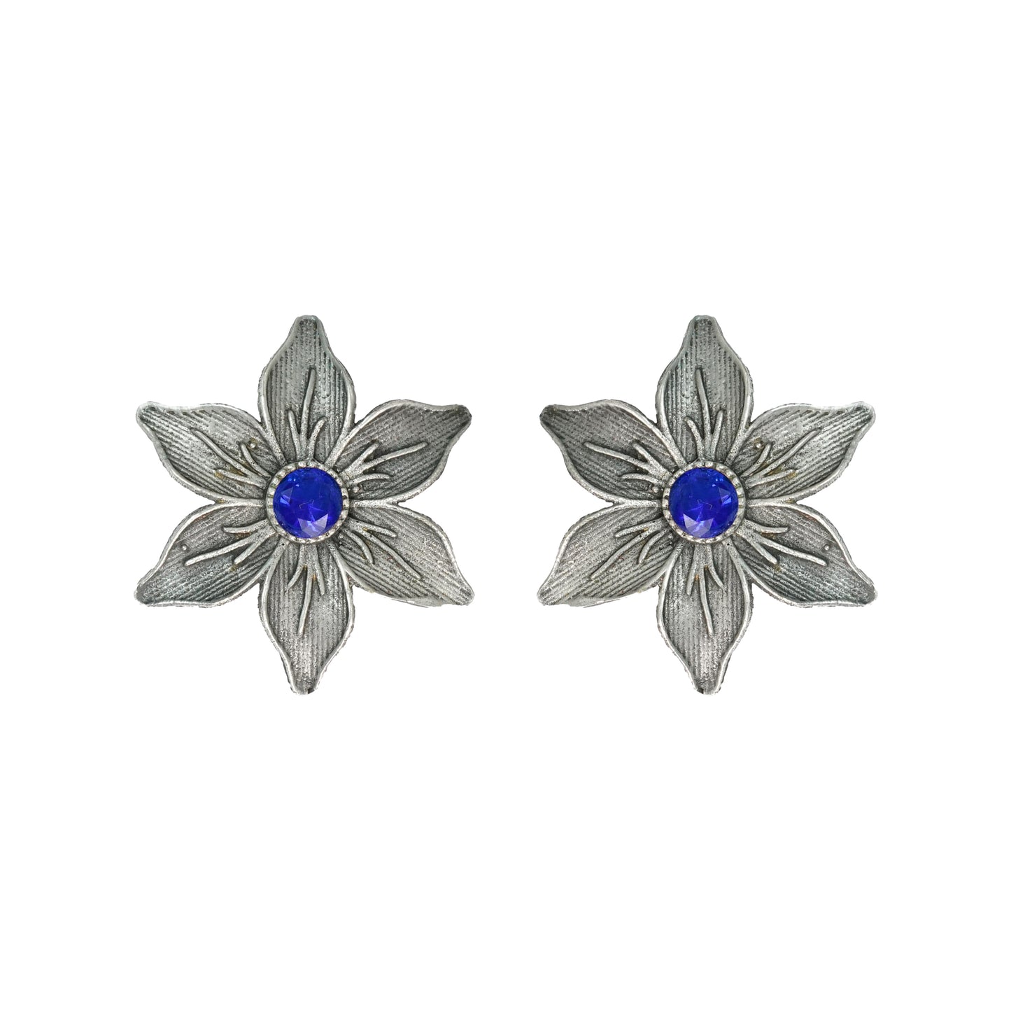 Minima-lily stud earrings (Blue)