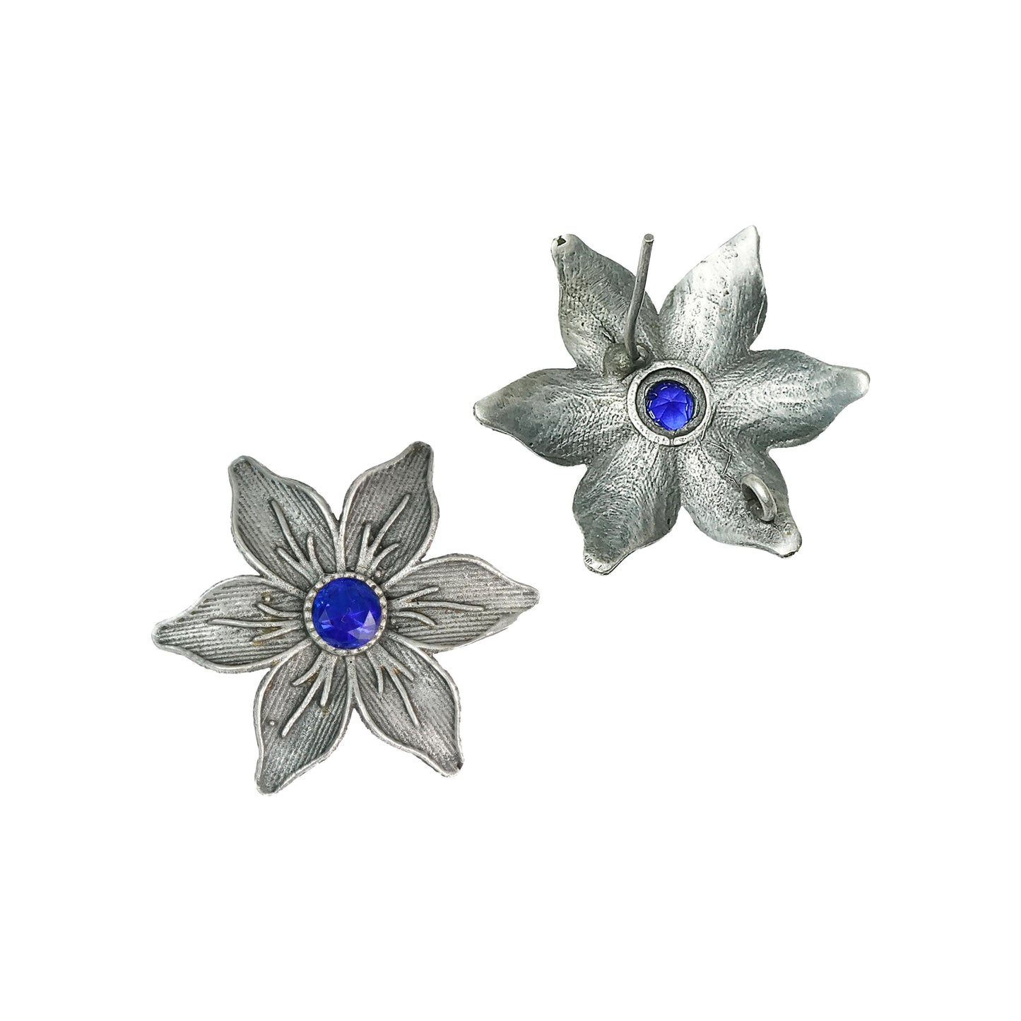 Minima-lily stud earrings (Blue)