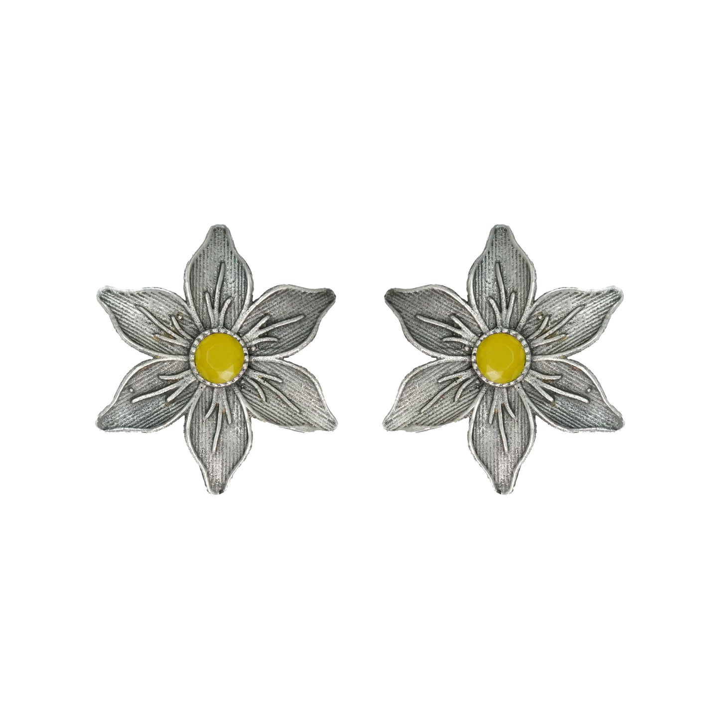 Minima-lily stud earrings (Yellow)