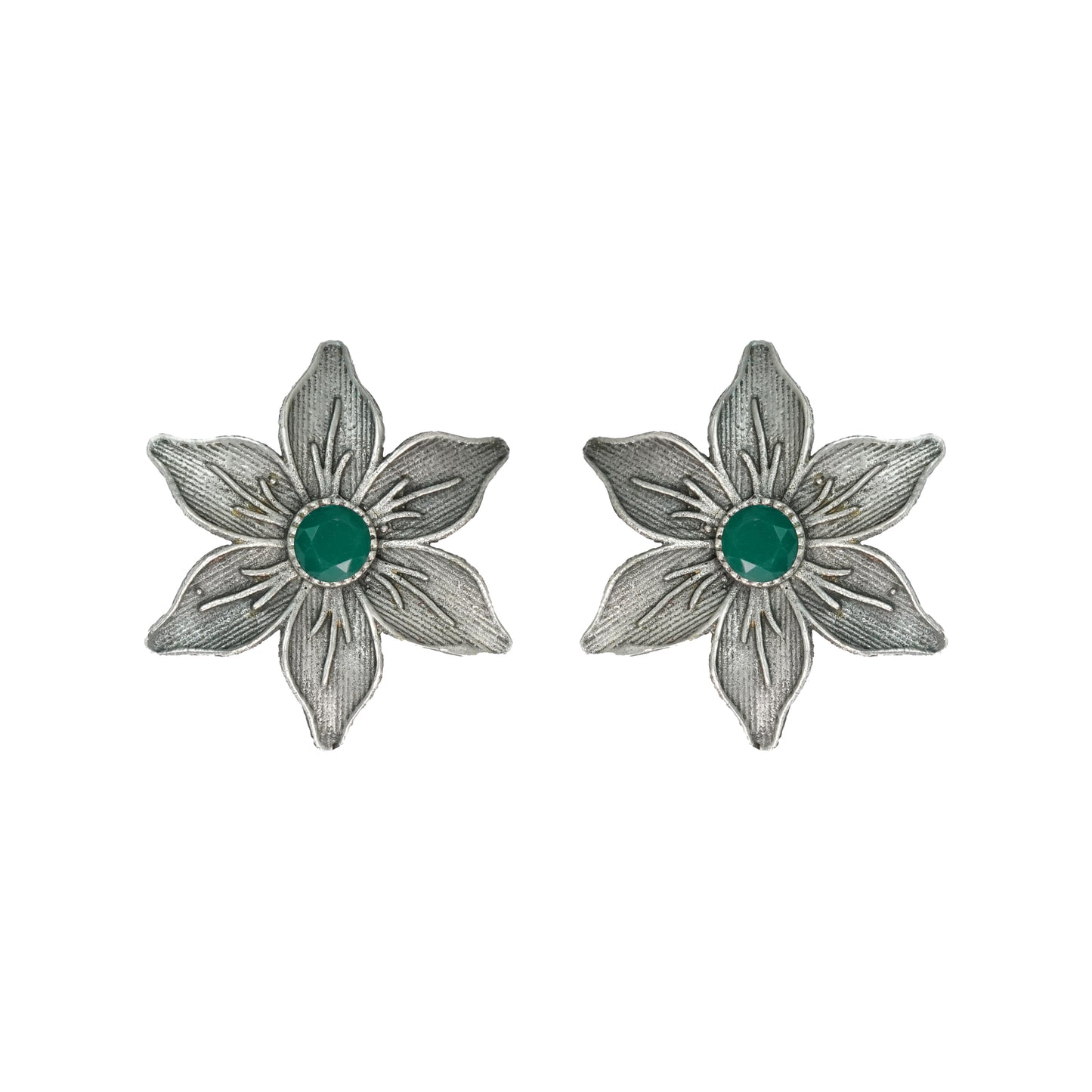 Minima-lily stud earrings (Green)