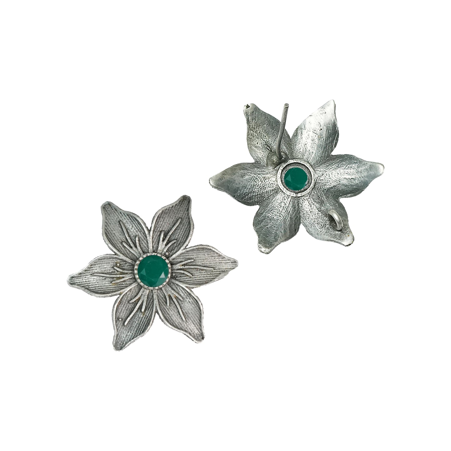 Minima-lily stud earrings (Green)