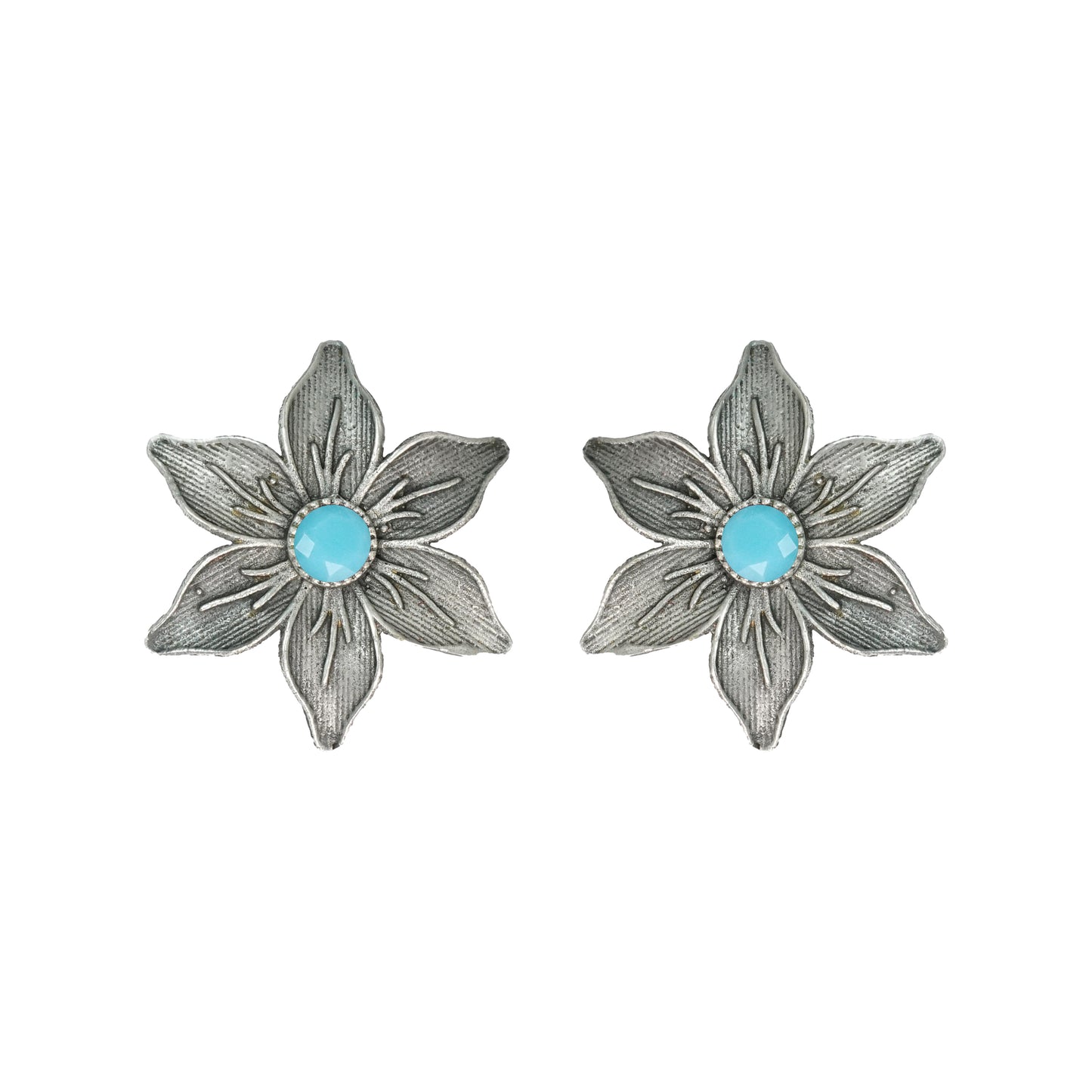 Minima-lily stud earrings (Sky Blue)