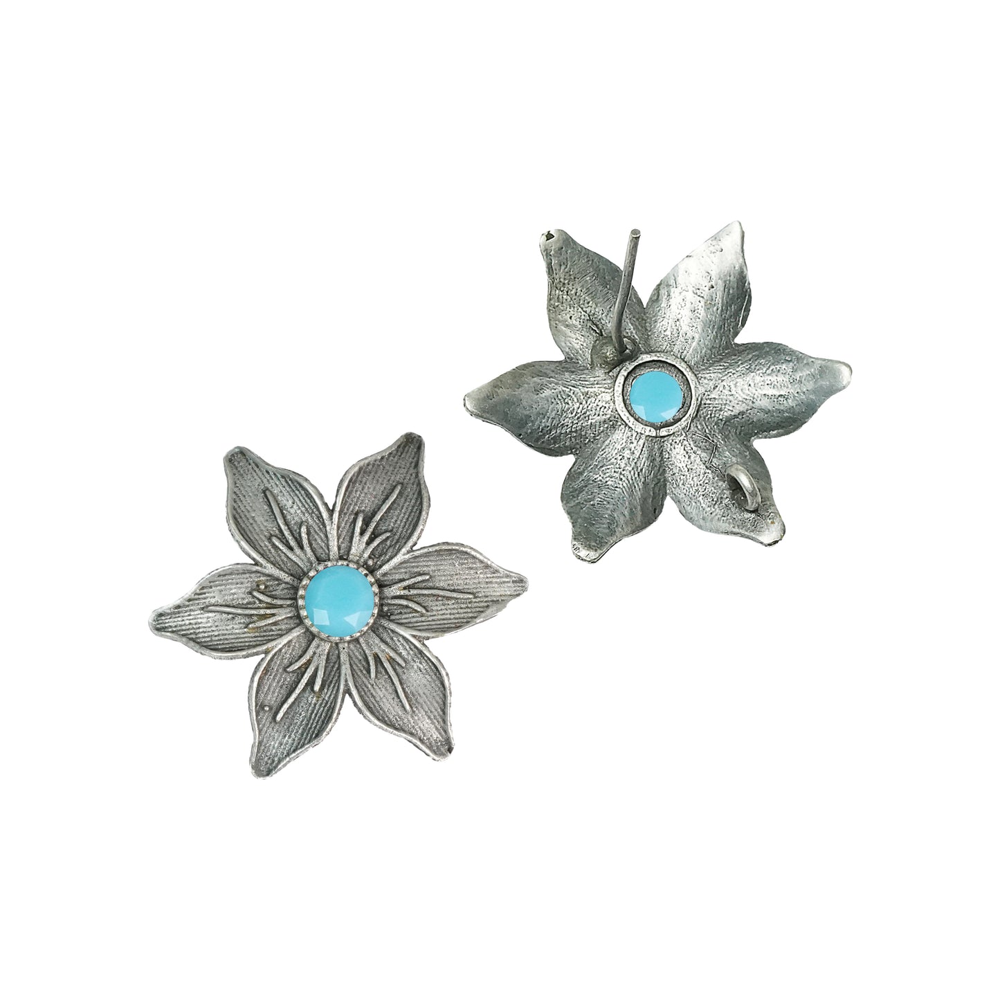 Minima-lily stud earrings (Sky Blue)