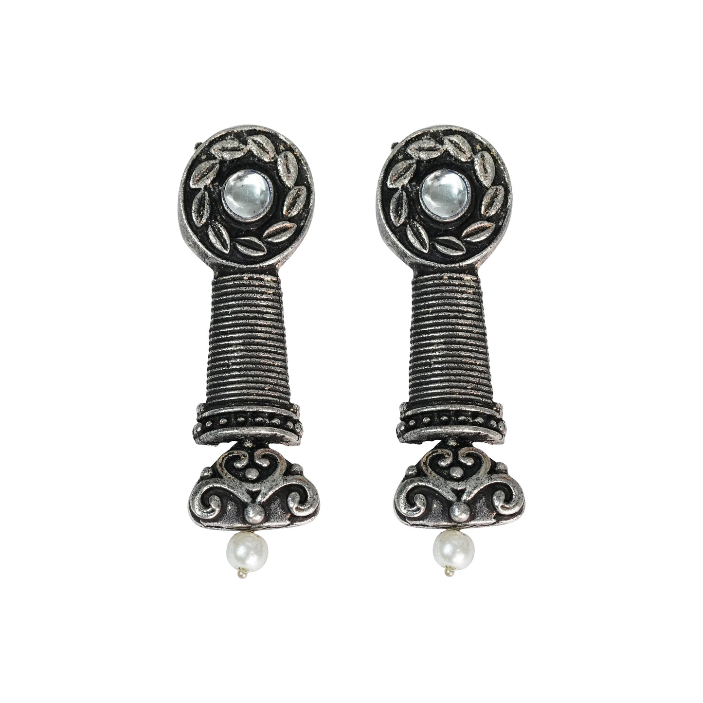 Shahi Trumpet stud earrings (White)