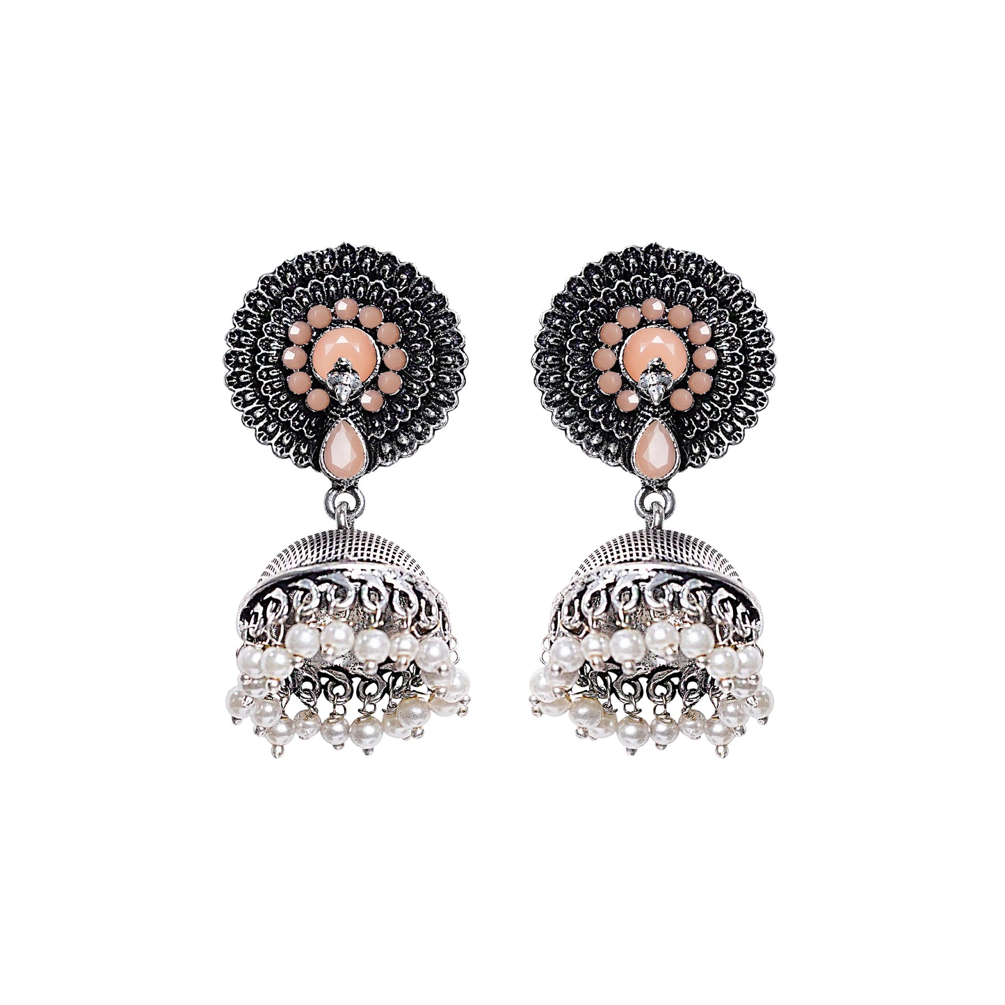Evergreen jhumka earrings (Light Orange)