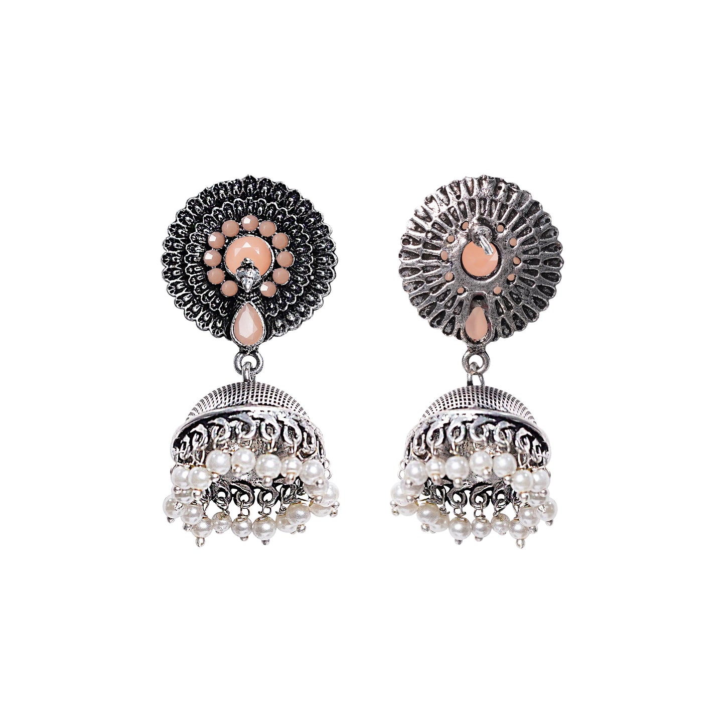 Evergreen jhumka earrings (Light Orange)
