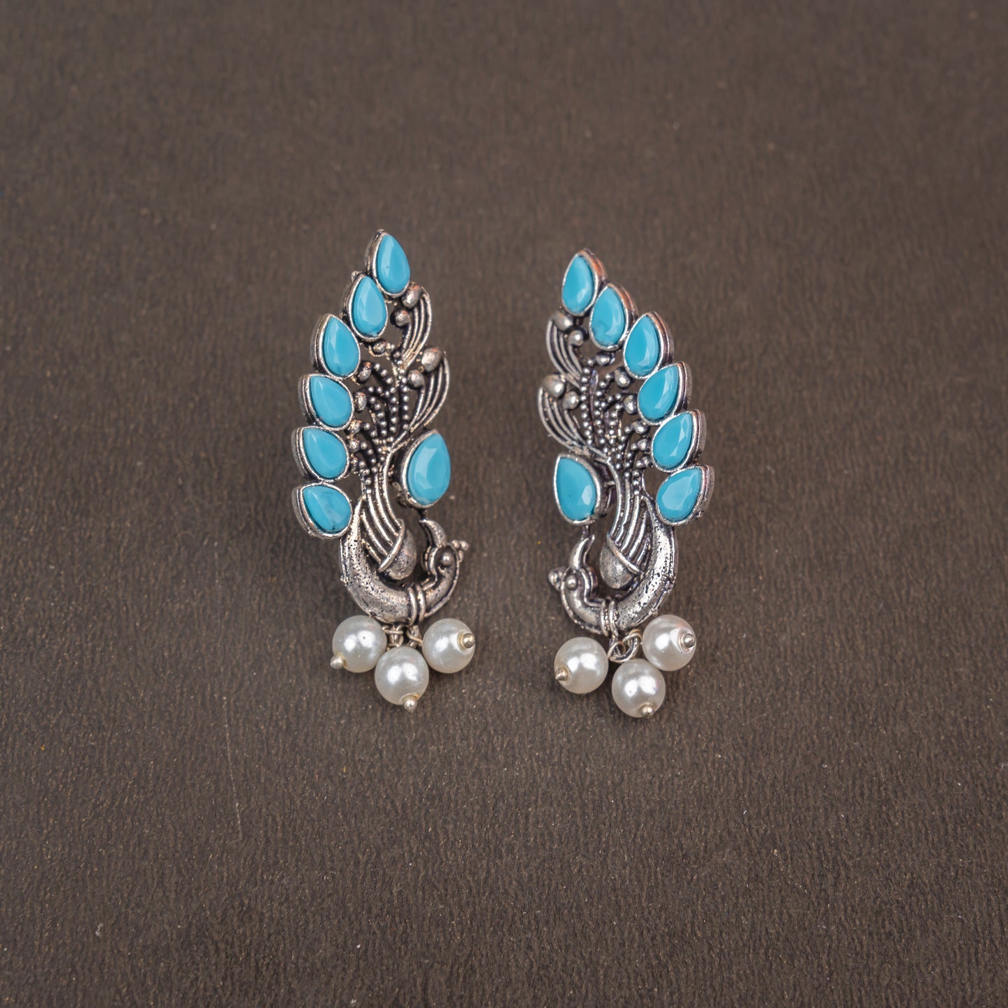 Mayur Pride stud earrings (Sky Blue)
