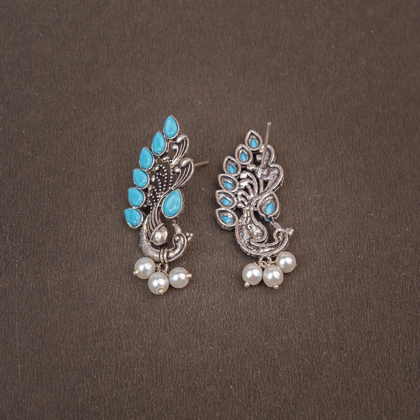 Mayur Pride stud earrings (Sky Blue)