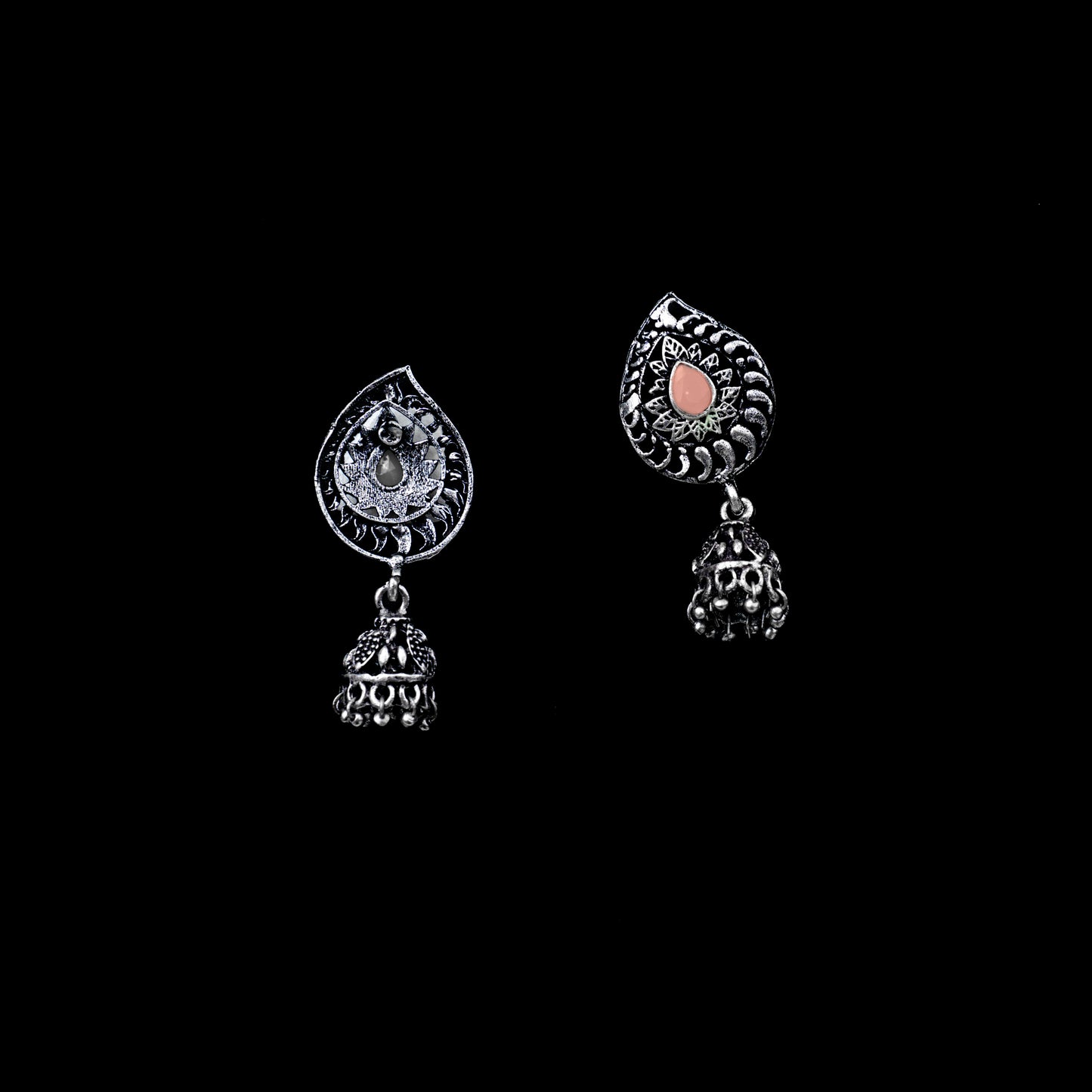 Rain Drop Rani Hanging Jhumki Earrings (Light Orange)
