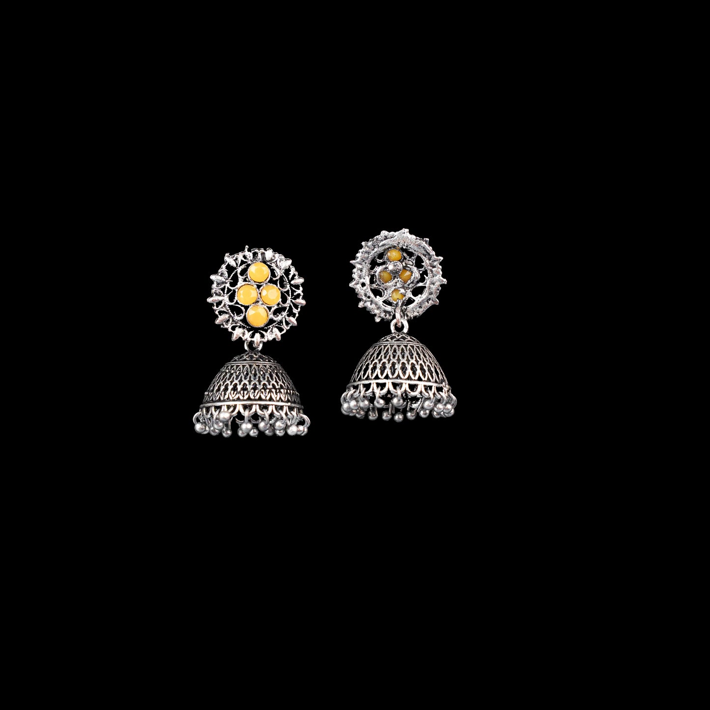 Classic chandlier Jhumka earrings (Yellow)