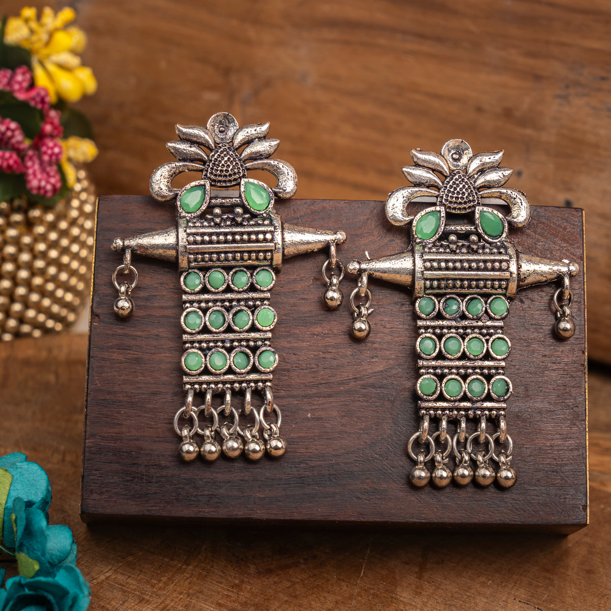 Bindaas Boho dangler earrings (Pista)