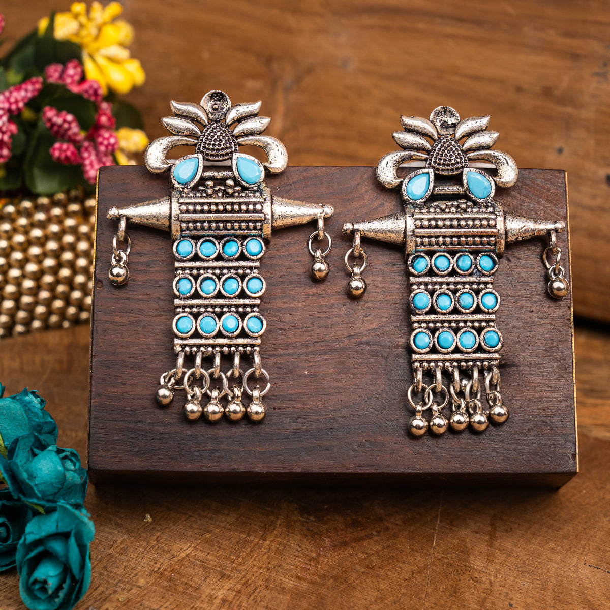 Bindaas Boho dangler earrings (Sky Blue)