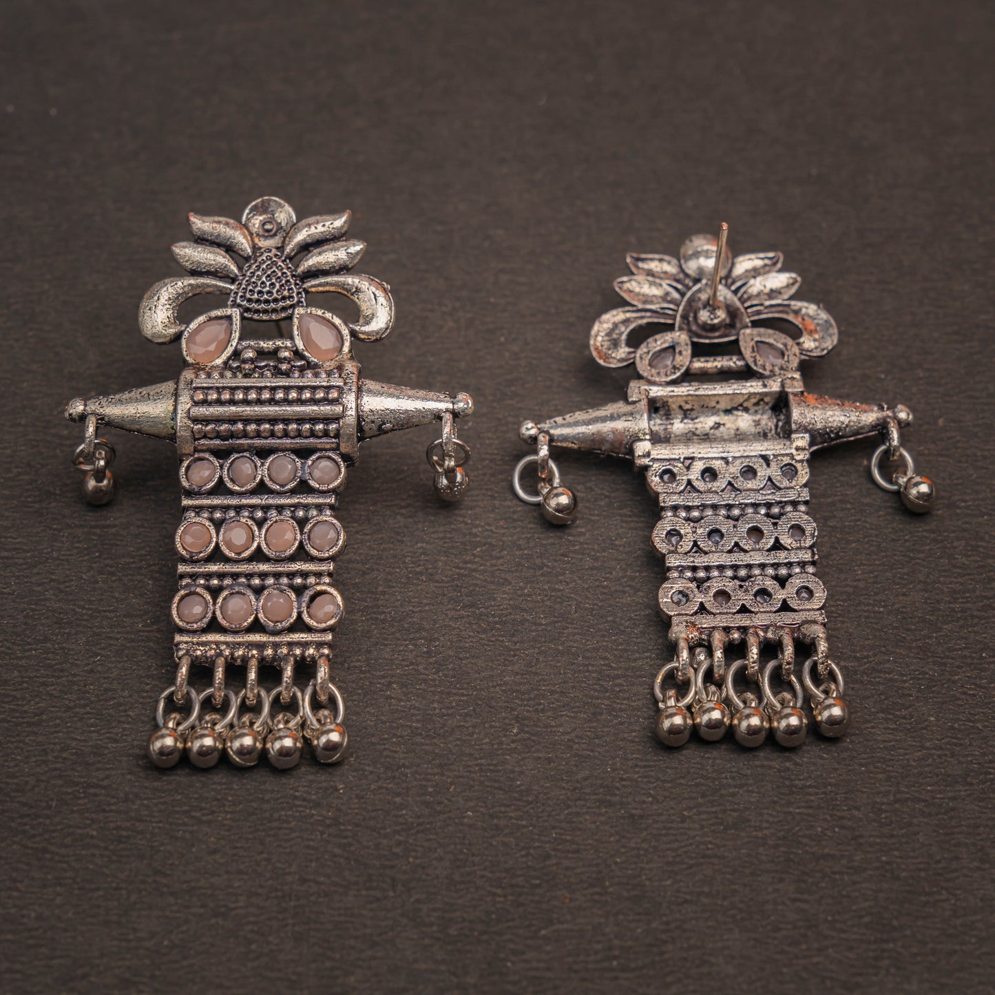 Bindaas Boho dangler earrings (Light Orange)