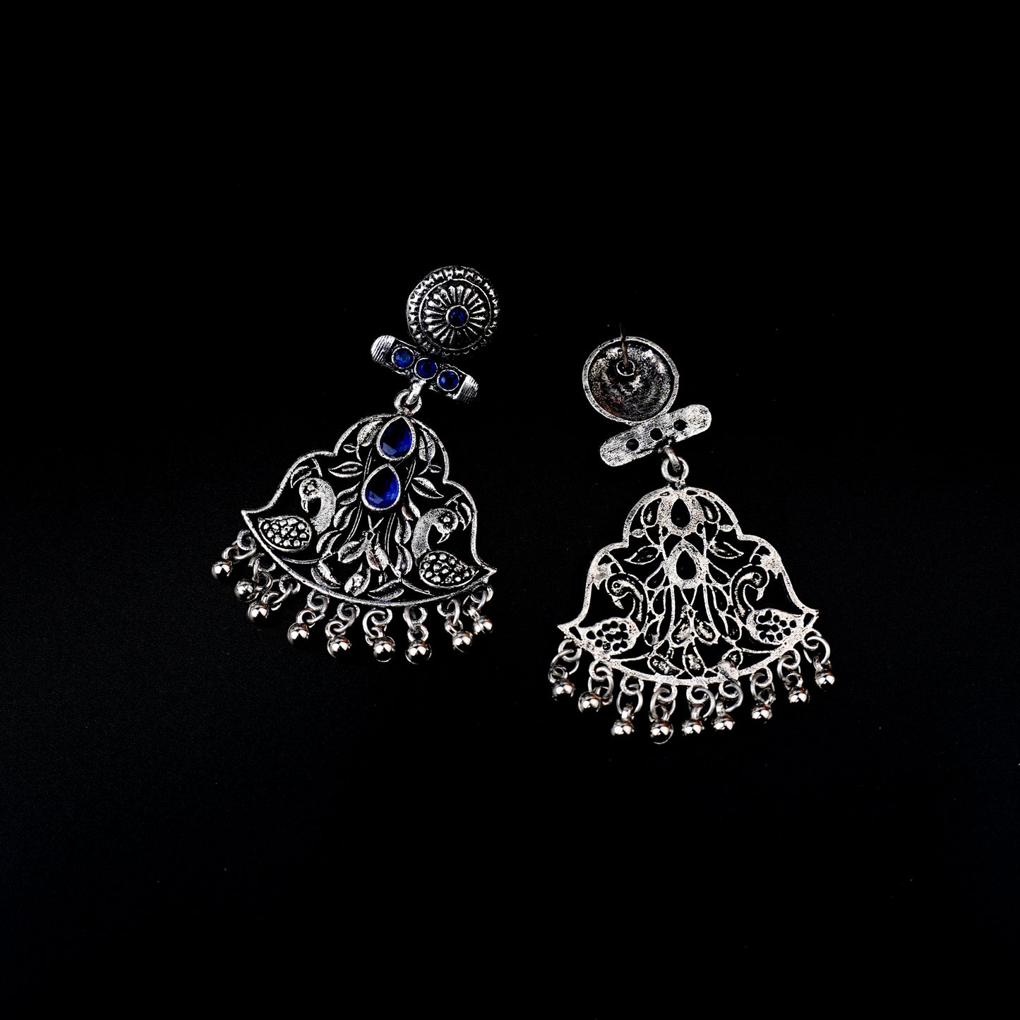 Peacock Pataka Dangler Earring (Blue)