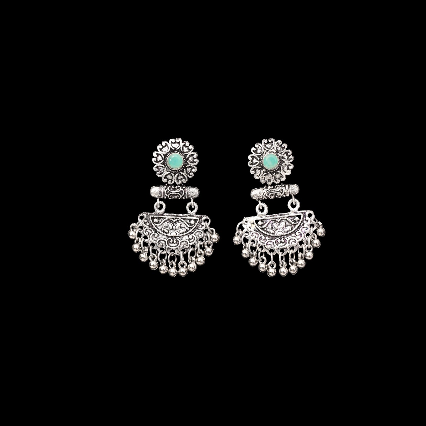 semi- circle hanging dangler earring (Mint)