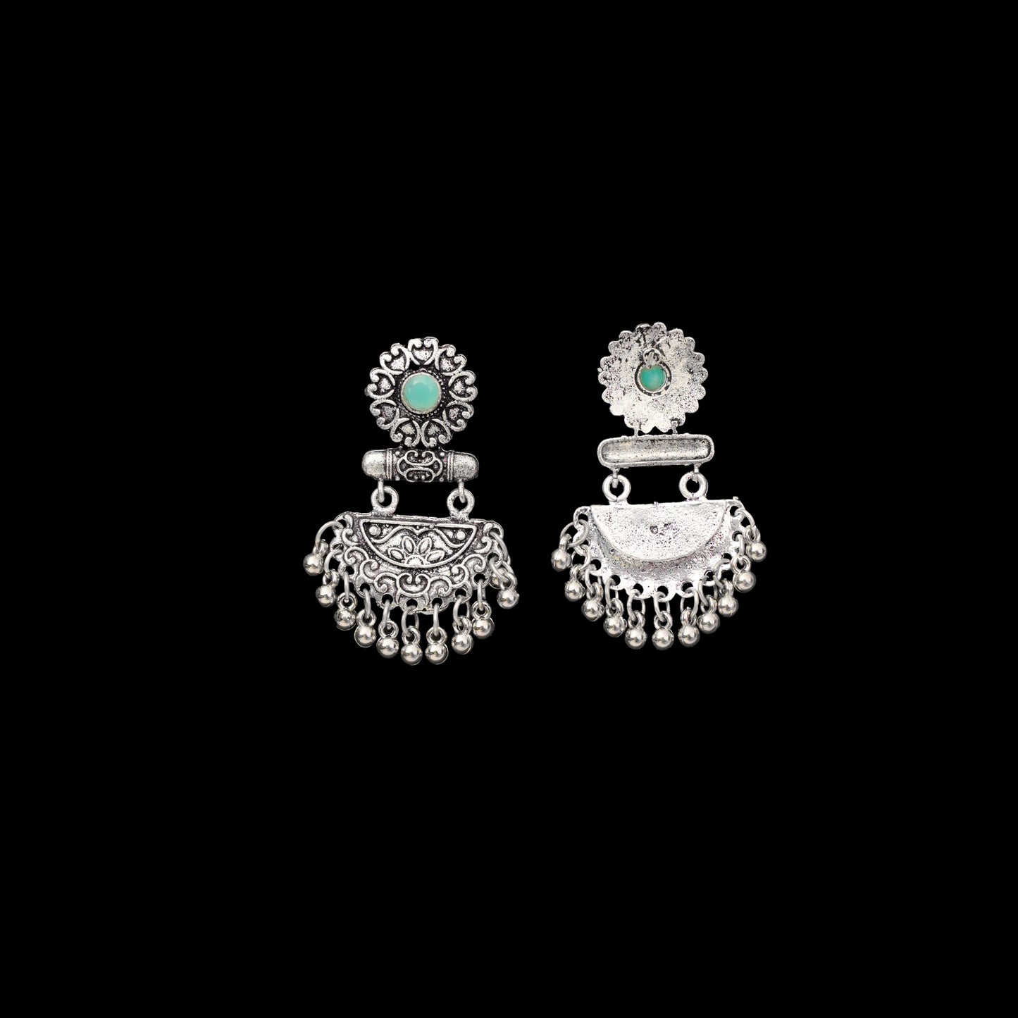 semi- circle hanging dangler earring (Mint)