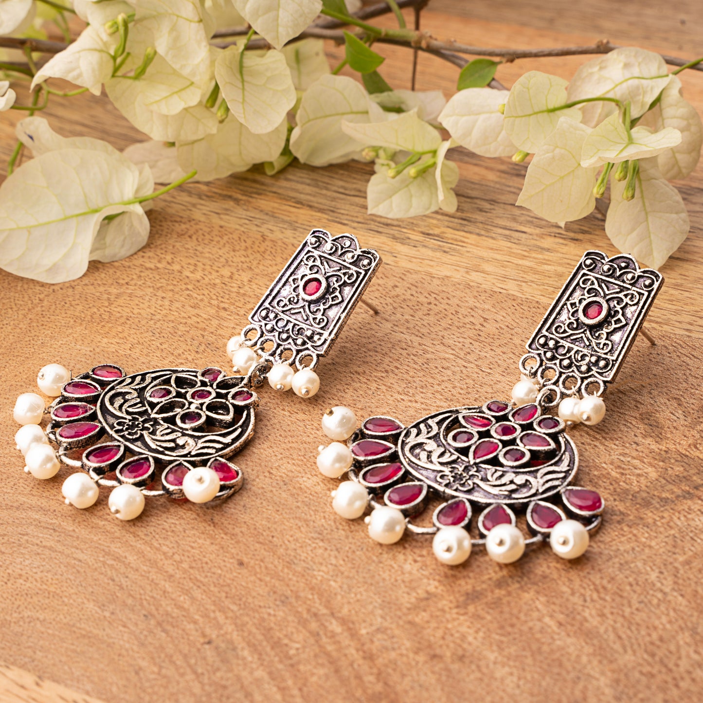Charming Chandni Dangler earring (Red)