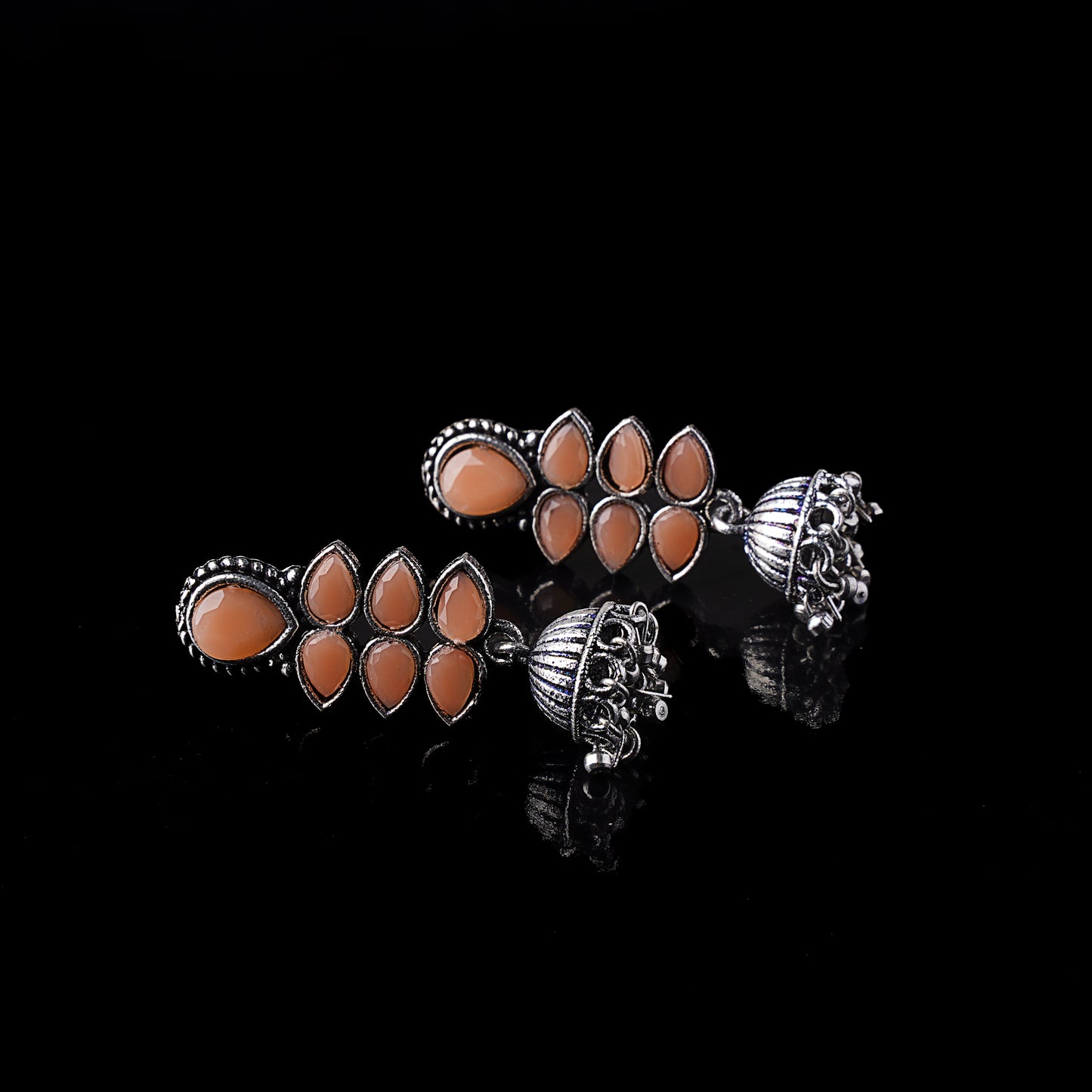 Dazzle Dash Jhumki earring (Light Orange)