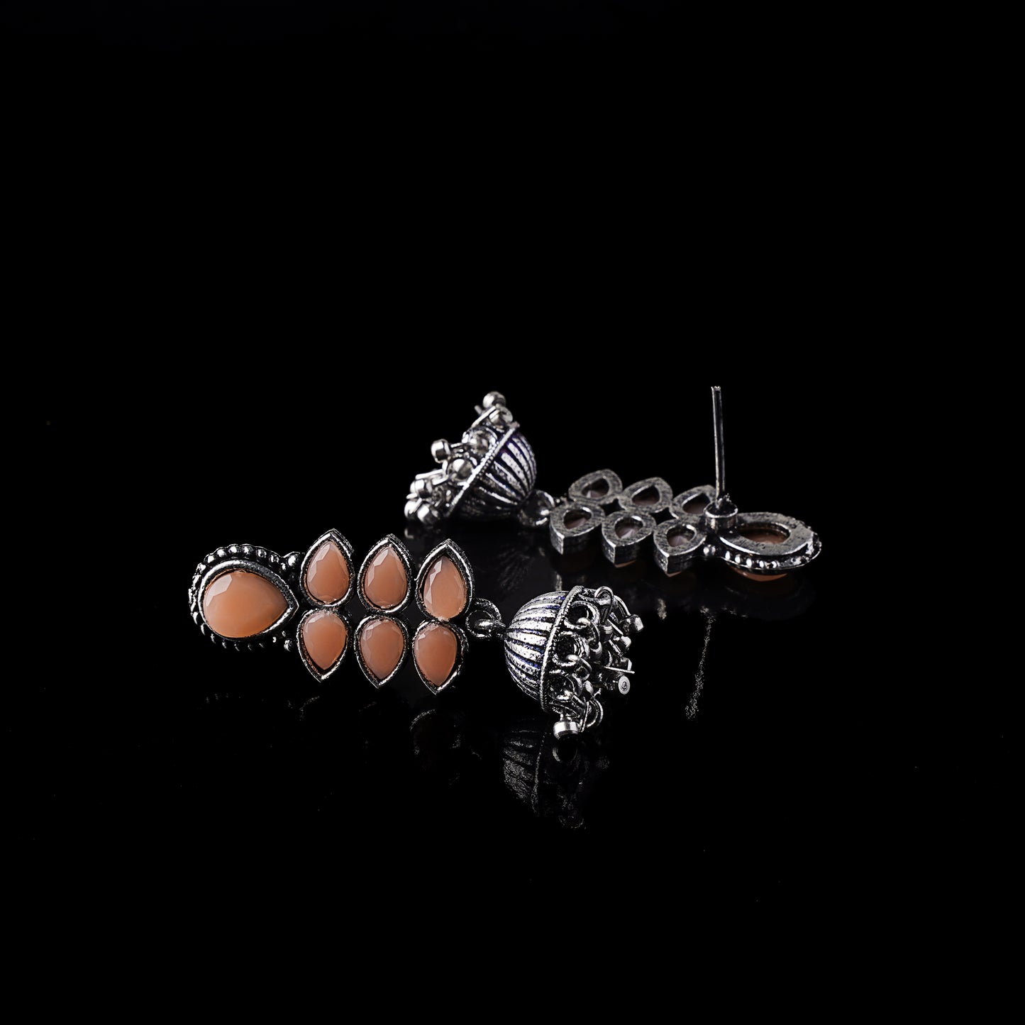 Dazzle Dash Jhumki earring (Light Orange)