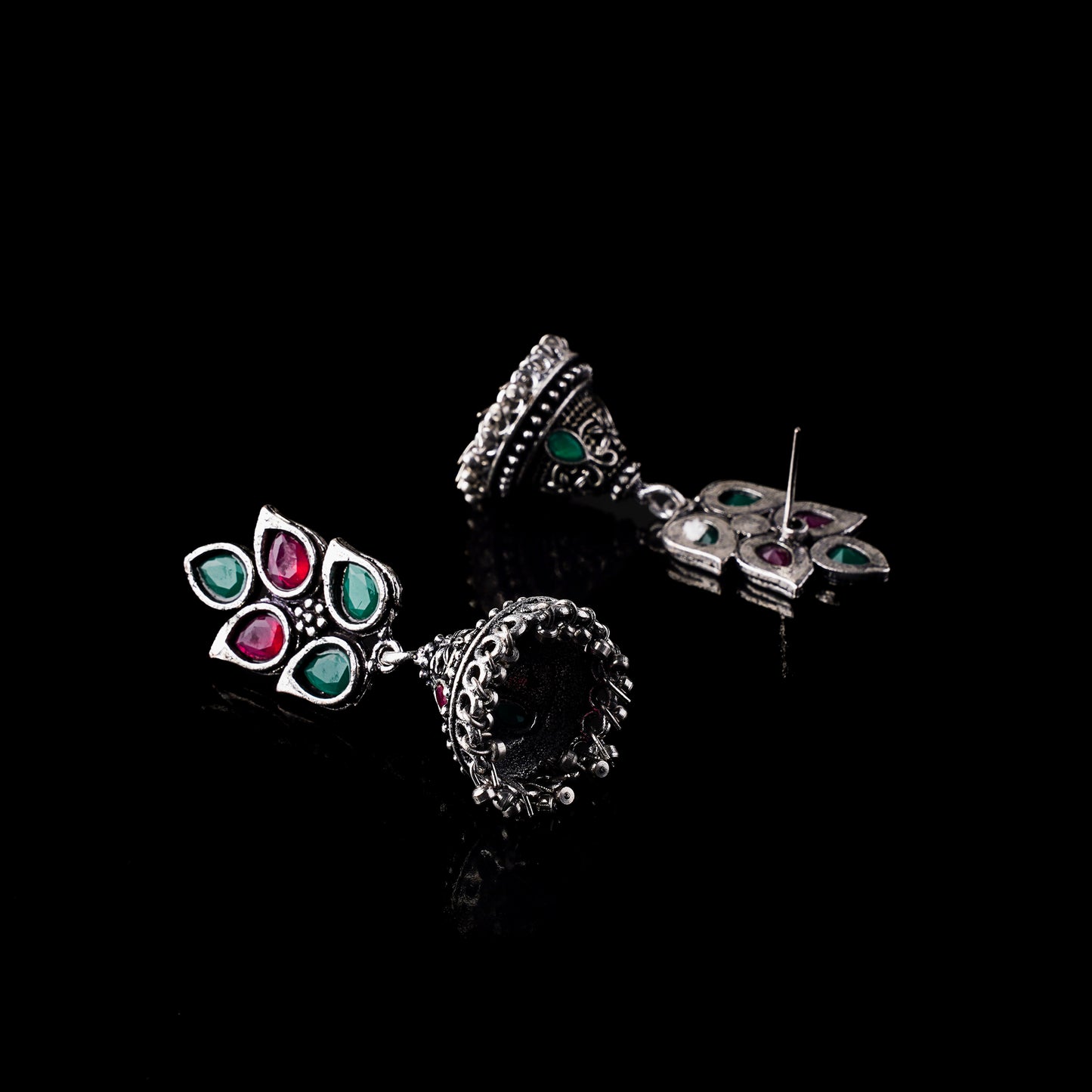 Twinkle drops jhumki earrings (Multicolored)