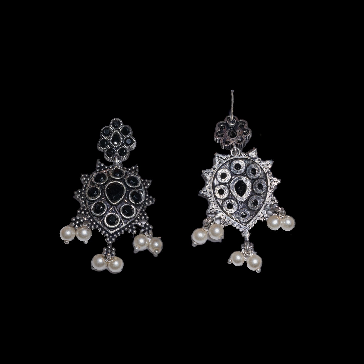 Drop Radiance dangler earrings (Black)