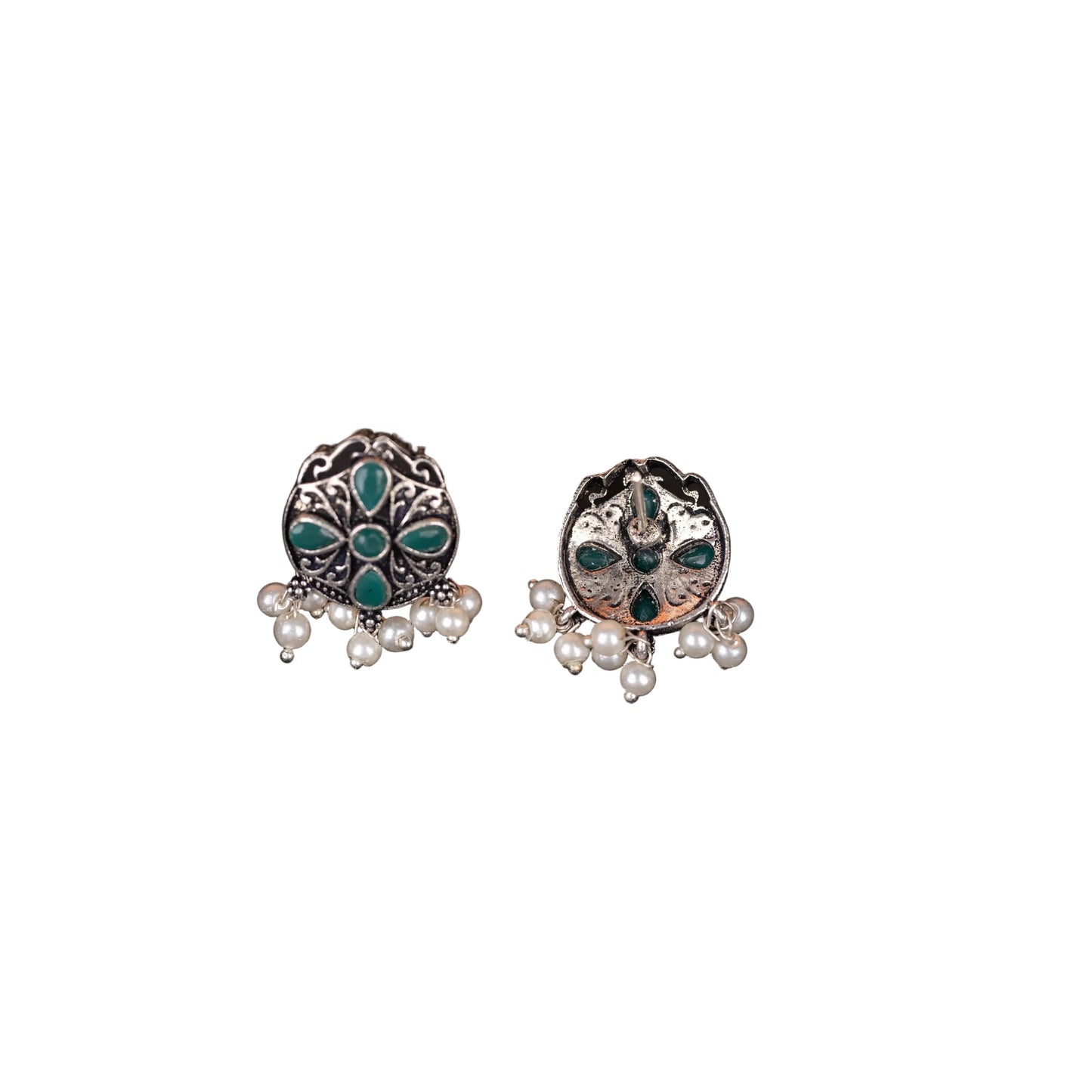Gem Globe stud earrings (Green)