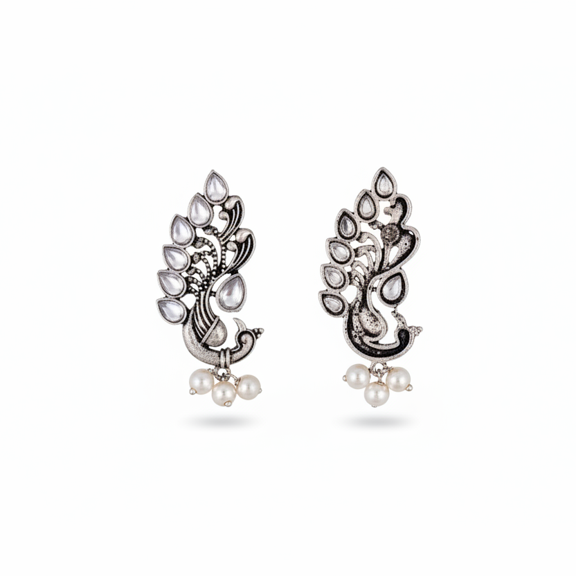 Mayur Pride stud earrings (White)
