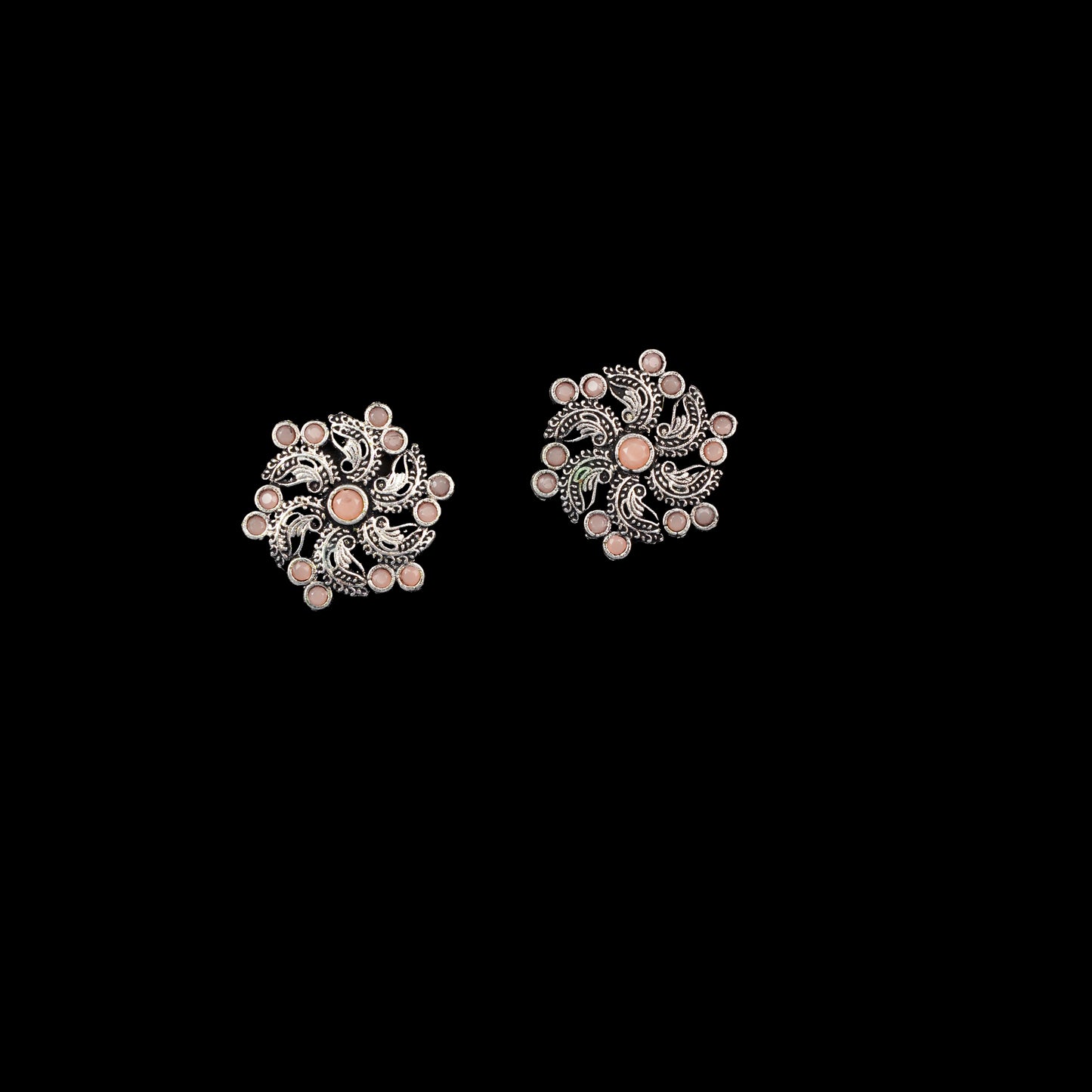 Aabroo sparkle stud earrings (Light Orange)
