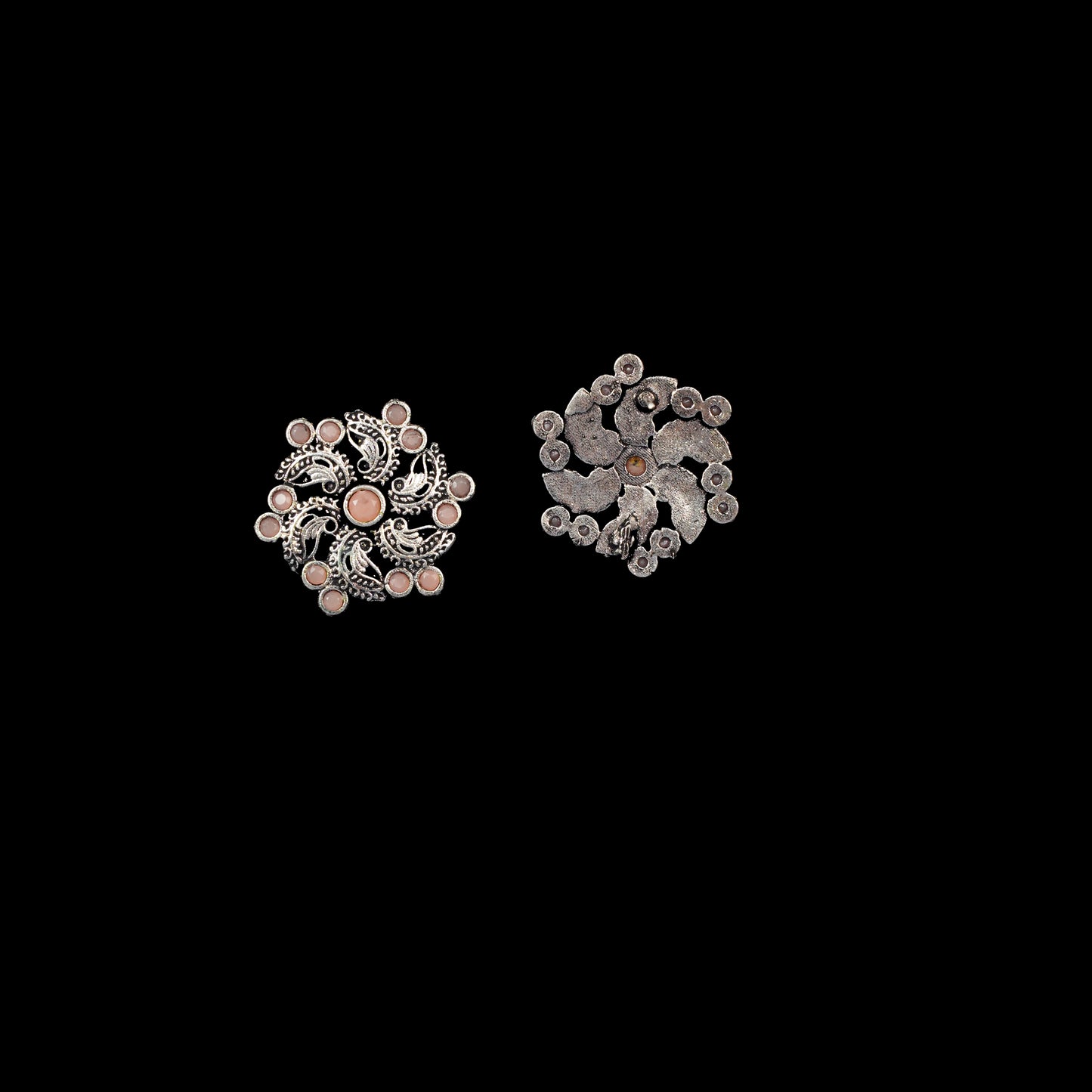Aabroo sparkle stud earrings (Light Orange)