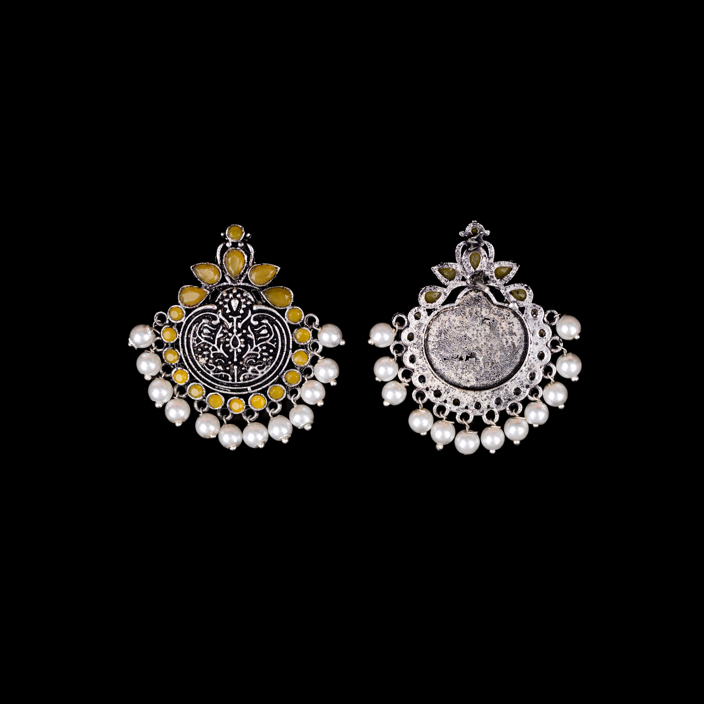 Royal flare stud earrings (Yellow)