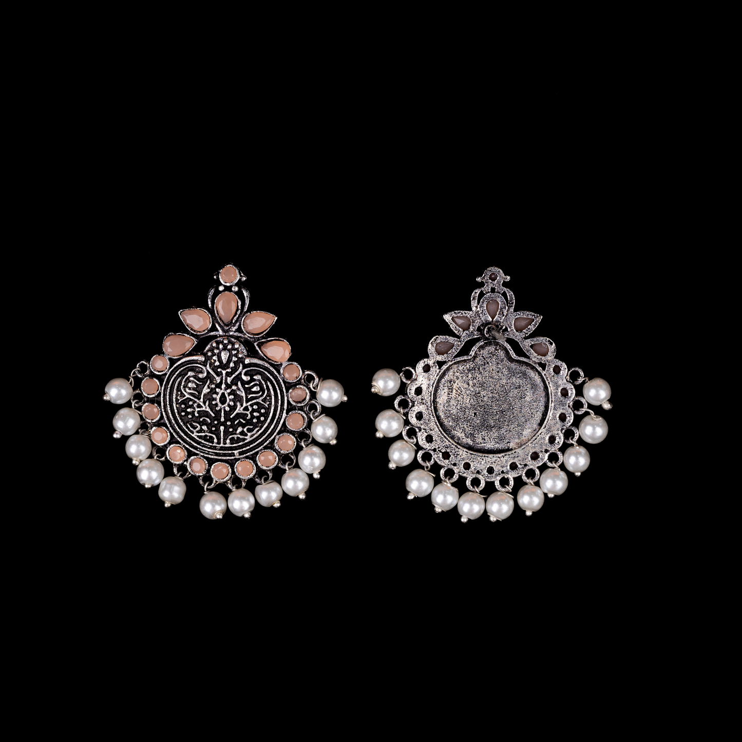 Royal flare stud earrings (Light Orange)