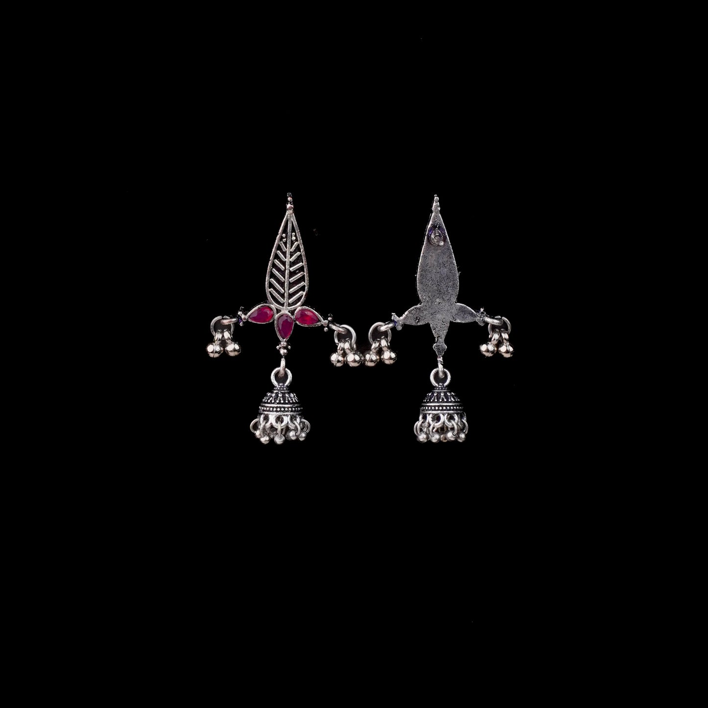 Nature's embrace jhumki earrings (Red)