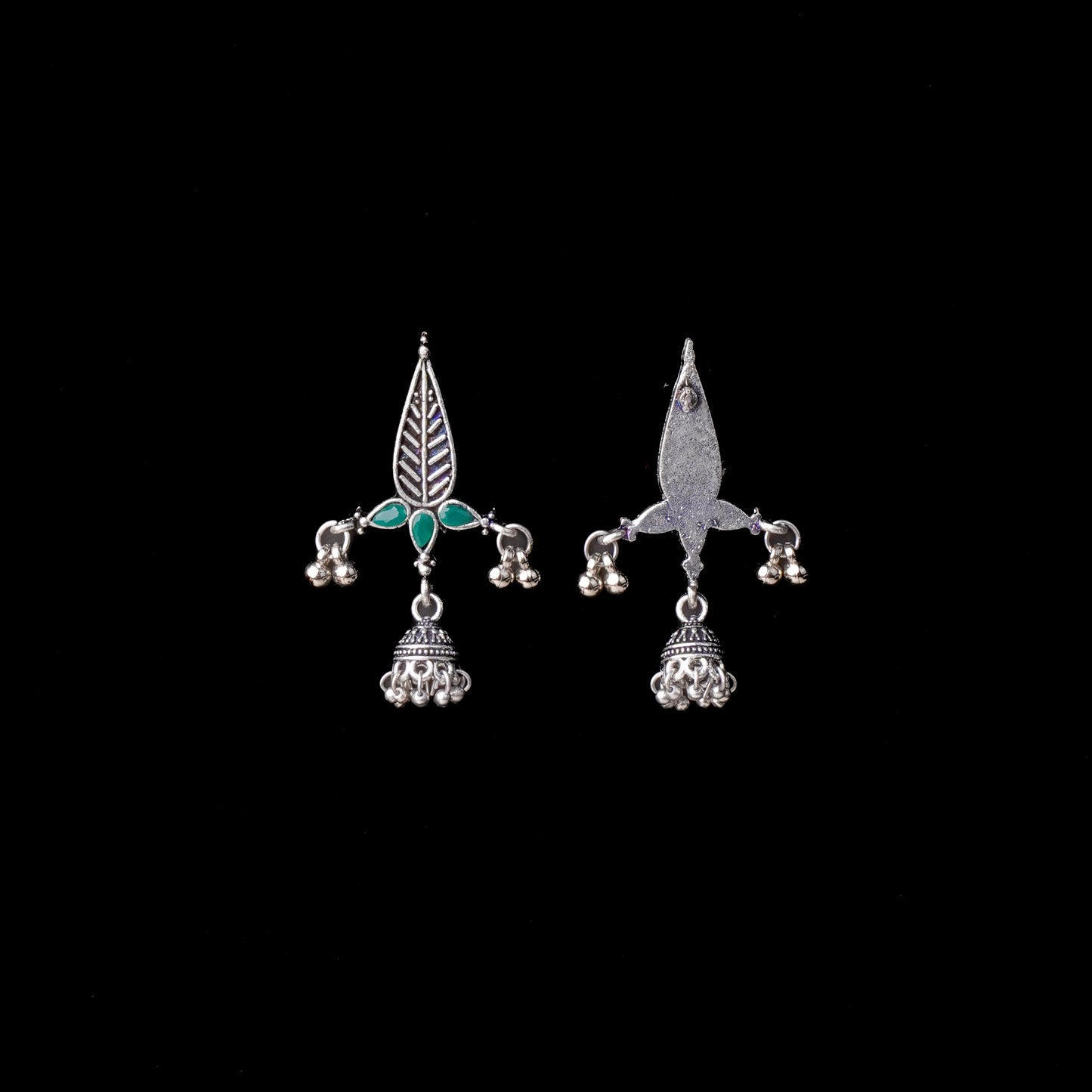 Nature's embrace jhumki earrings (Green)