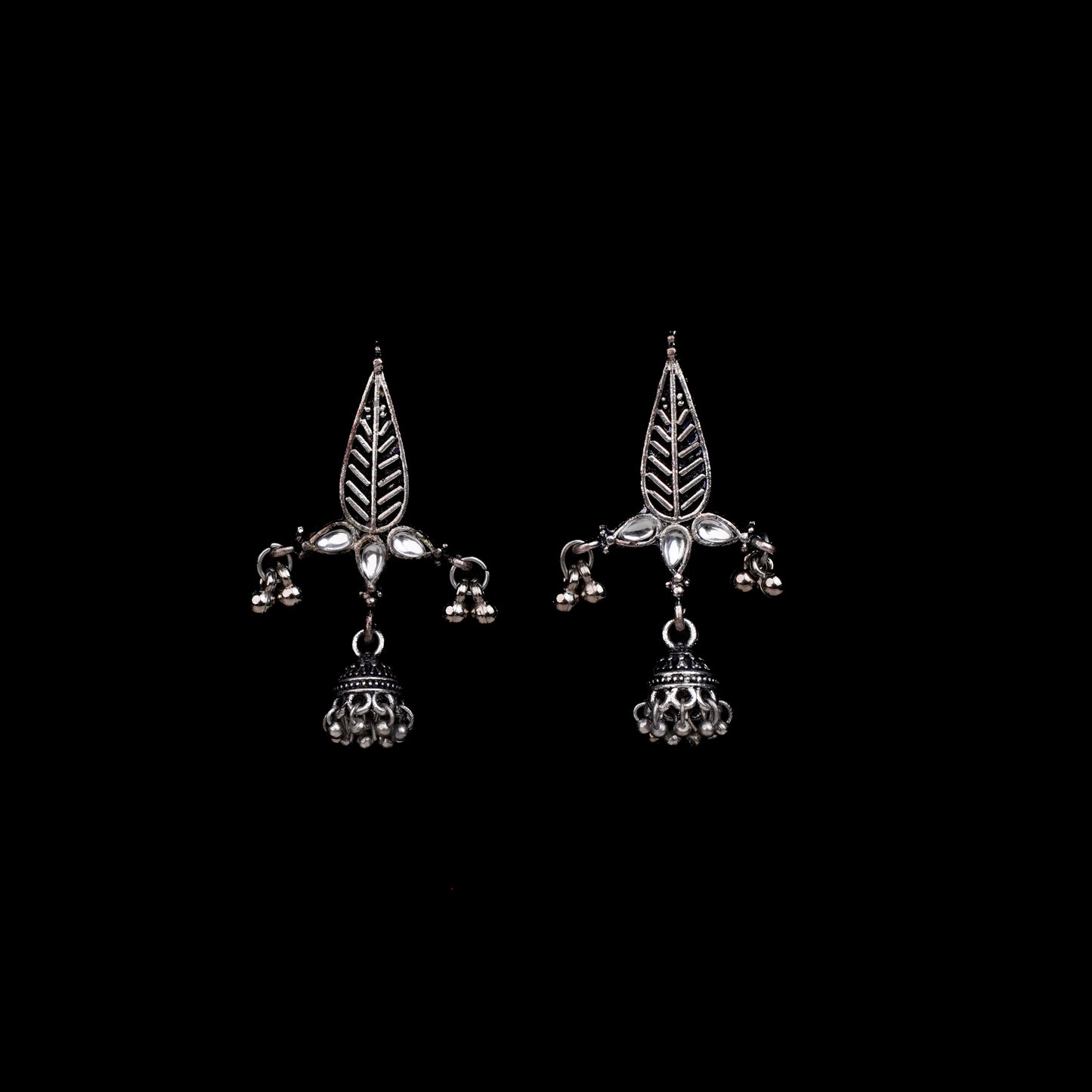 Nature's embrace jhumki earrings (White)