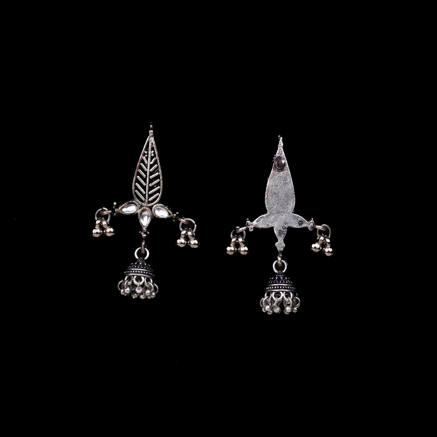 Nature's embrace jhumki earrings (White)