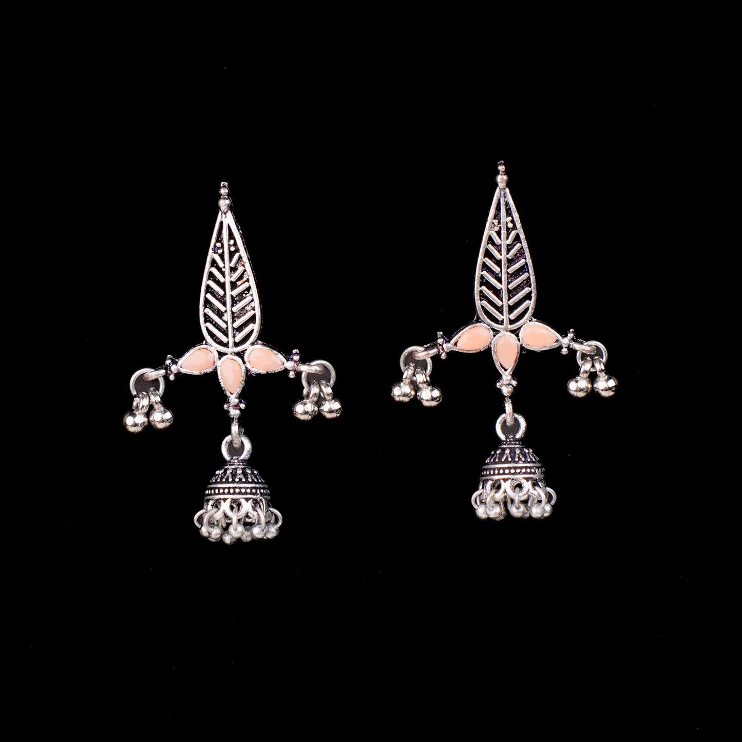 Nature's embrace jhumki earrings (Light Orange)