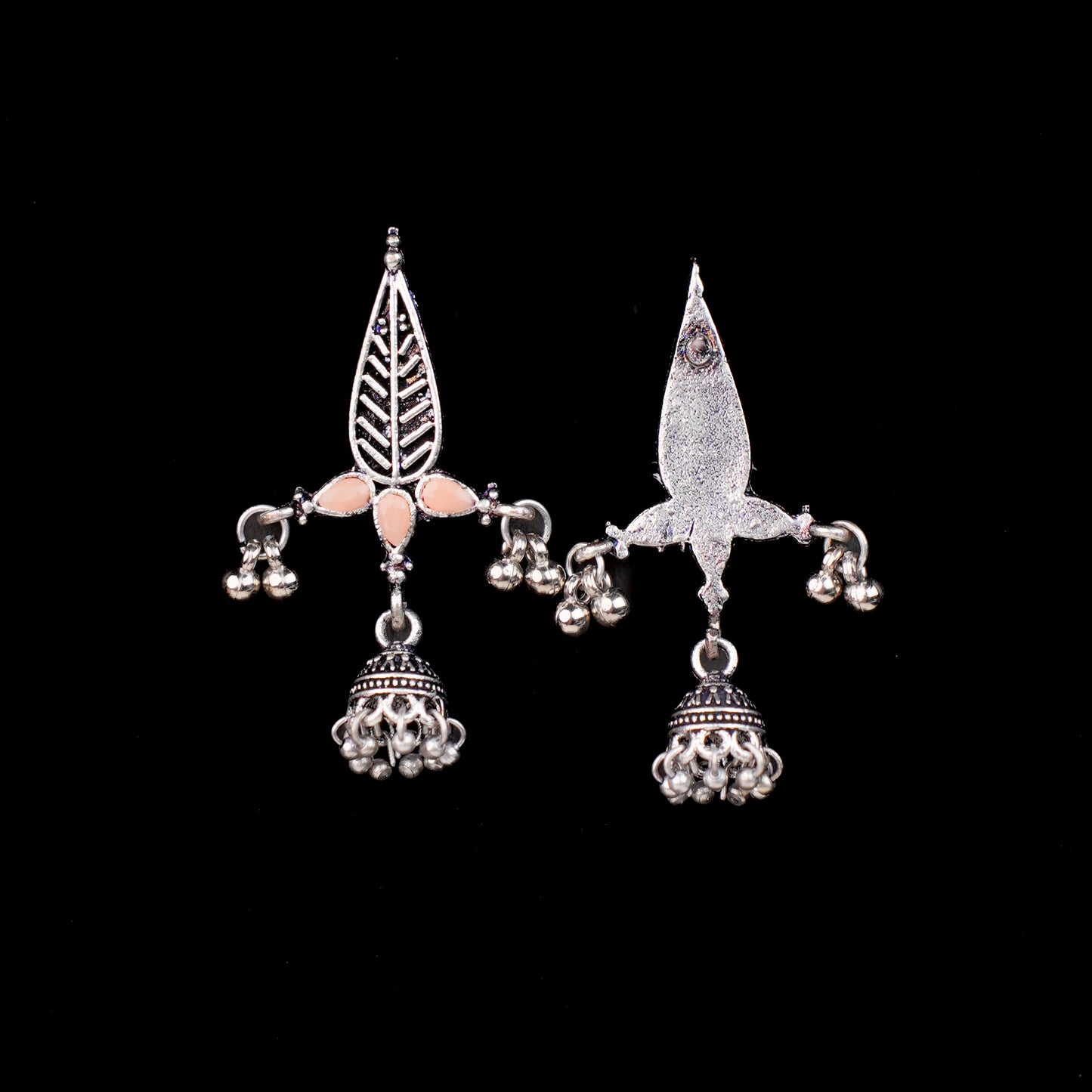 Nature's embrace jhumki earrings (Light Orange)