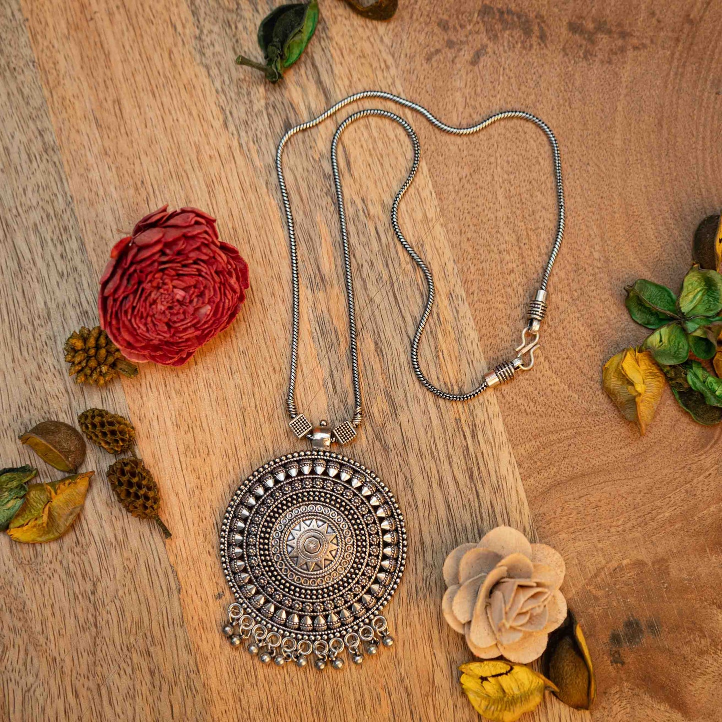 Royal Chakra ghunghroo Chain neckpiece (Silver)