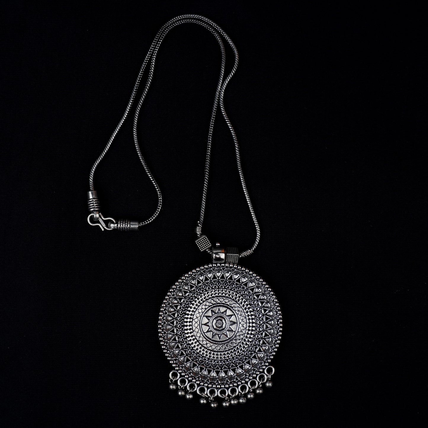 Royal Chakra ghunghroo Chain neckpiece (Silver)
