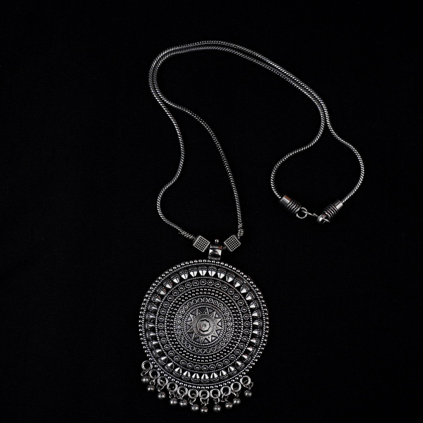 Royal Chakra ghunghroo Chain neckpiece (Silver)