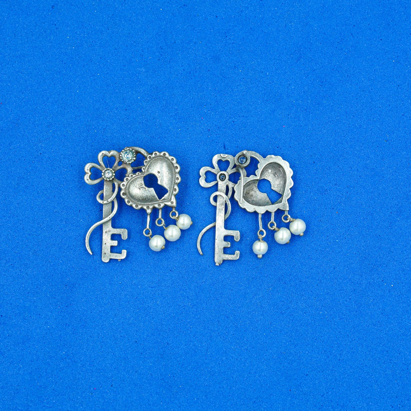Lock & Key Oxidised Earrings