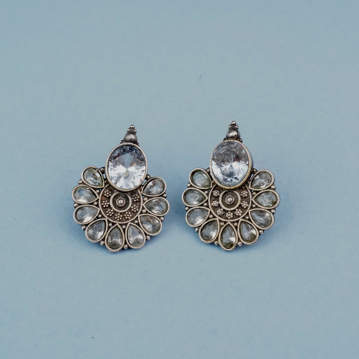 Kundan Brass Stud Earrings