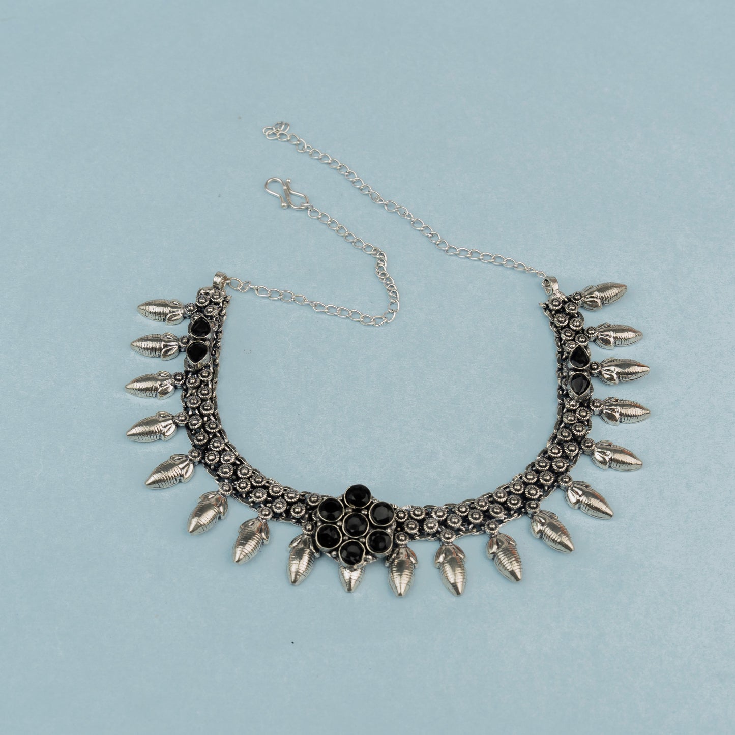 Black stone Brass Neckpiece